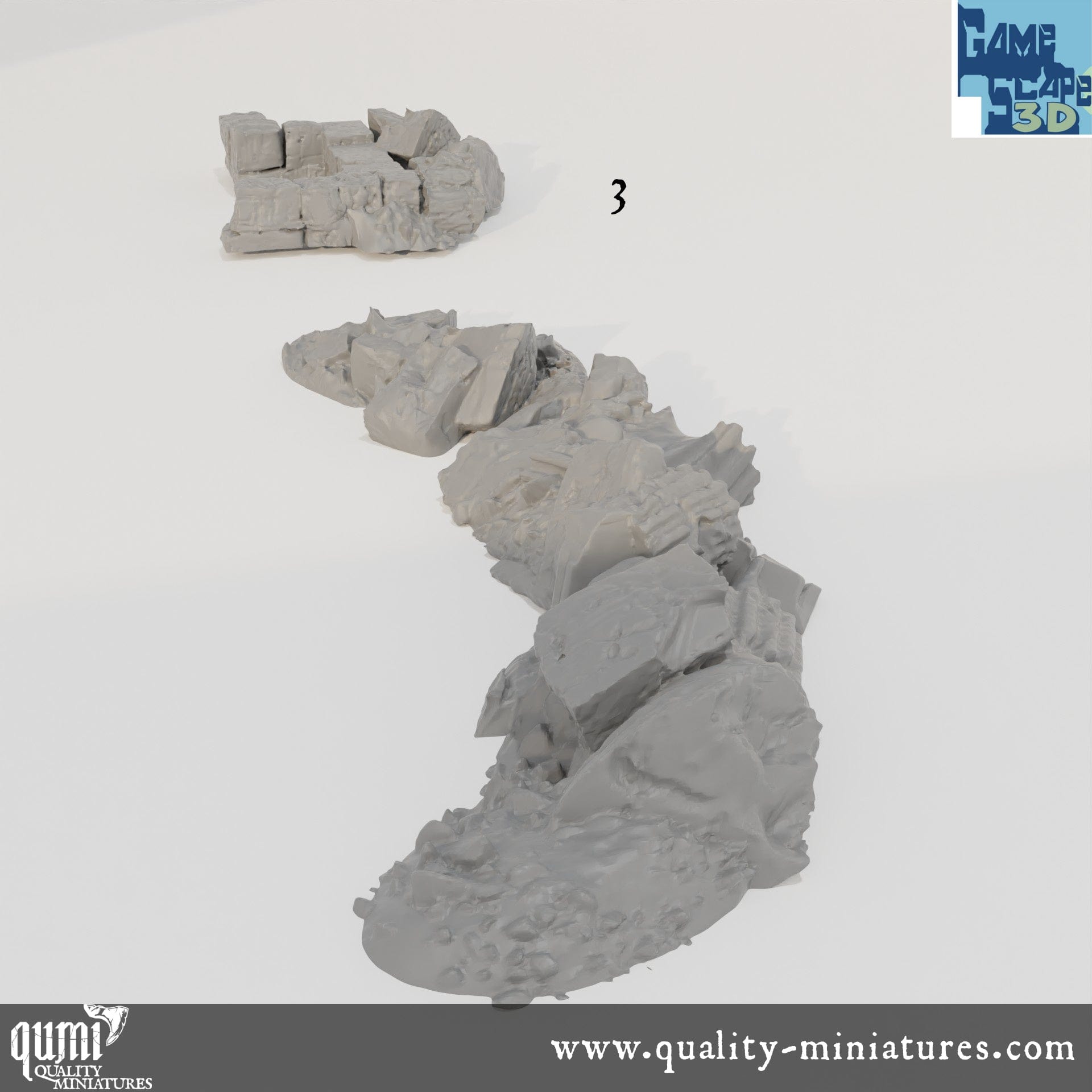 Lost Town Rubble Scatter - Resin Print - Tabletop RPG Terrain - GameScape3D - Qumi Quality Miniatures - Qumi Wargaming Mini Model Figure