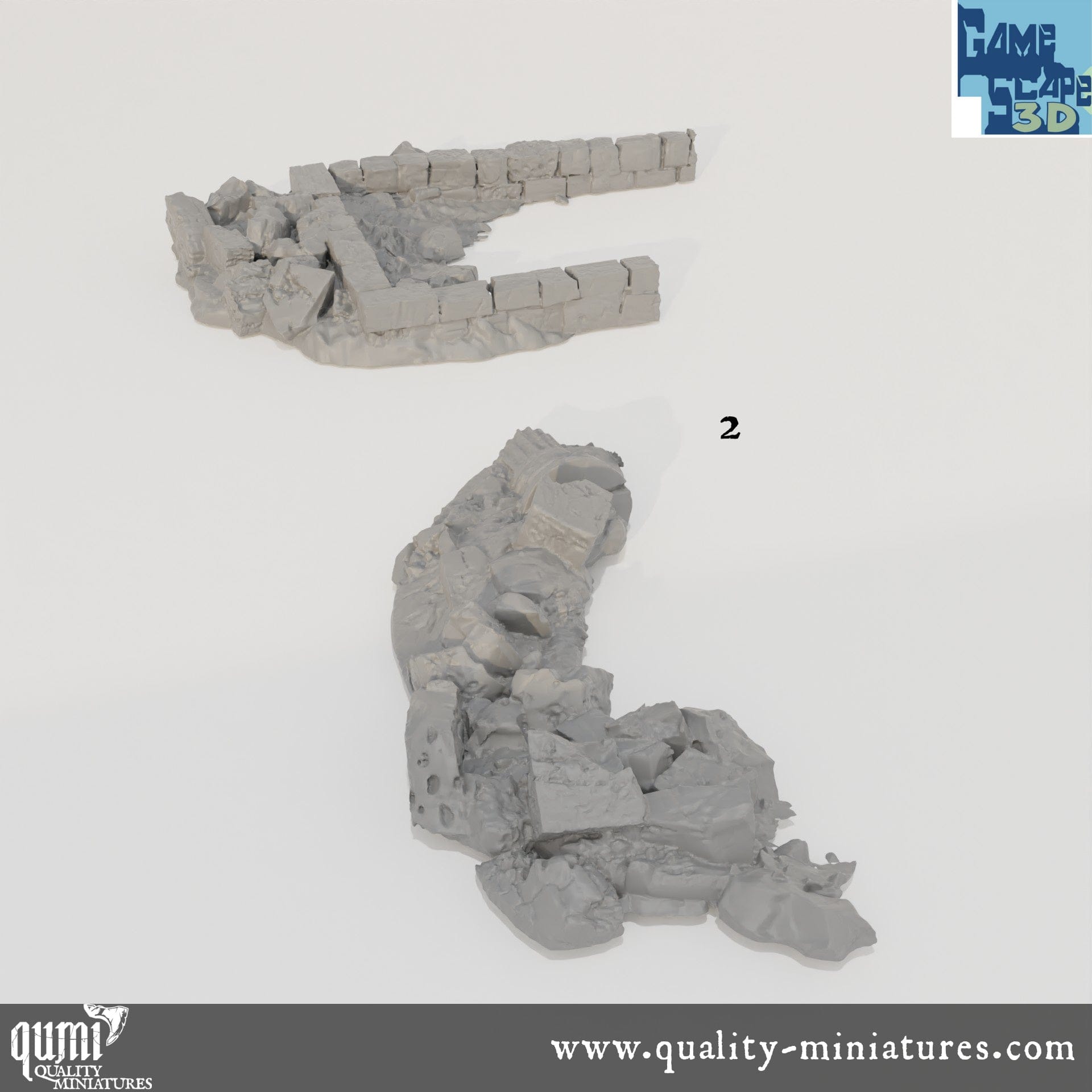 Lost Town Rubble Scatter - Resin Print - Tabletop RPG Terrain - GameScape3D - Qumi Quality Miniatures - Qumi Wargaming Mini Model Figure