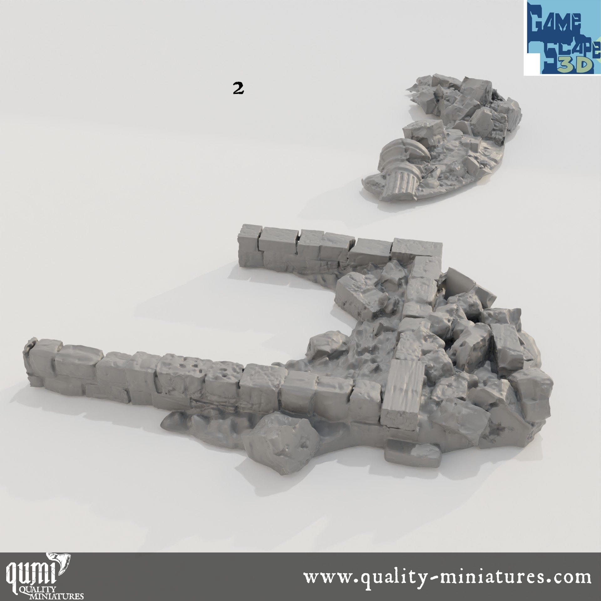 Lost Town Rubble Scatter - Resin Print - Tabletop RPG Terrain - GameScape3D - Qumi Quality Miniatures - Qumi Wargaming Mini Model Figure