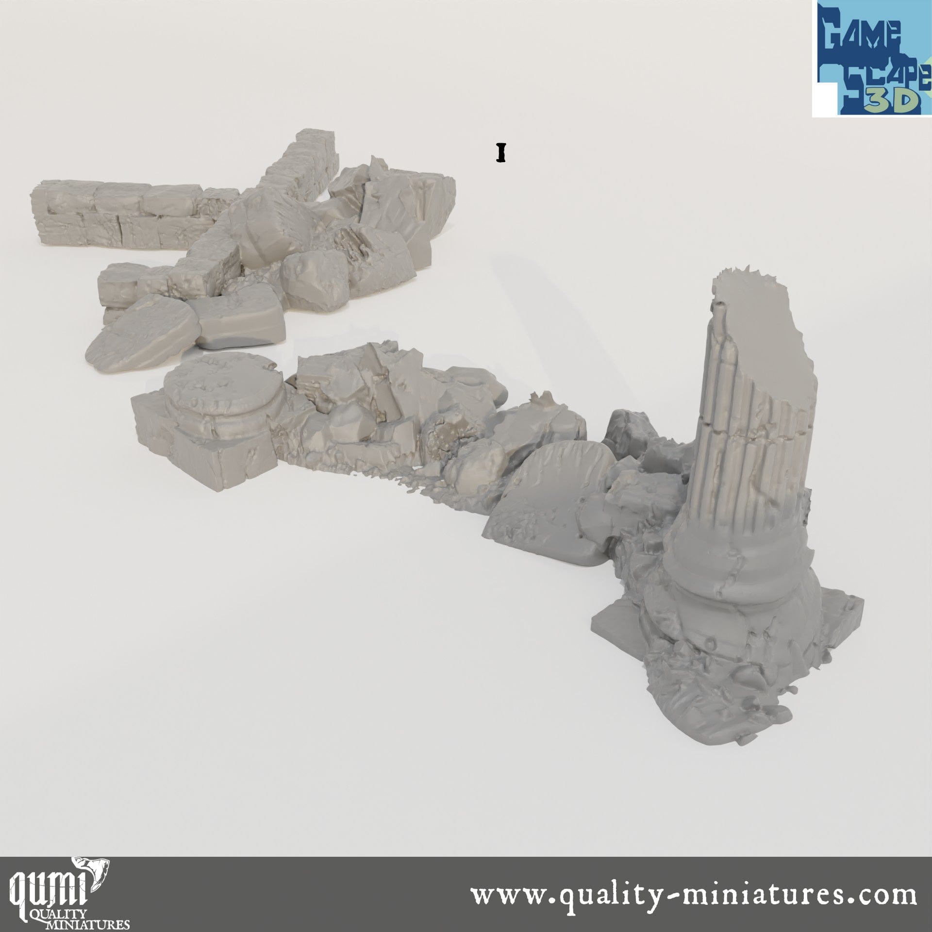 Lost Town Rubble Scatter - Resin Print - Tabletop RPG Terrain - GameScape3D - Qumi Quality Miniatures - Qumi Wargaming Mini Model Figure