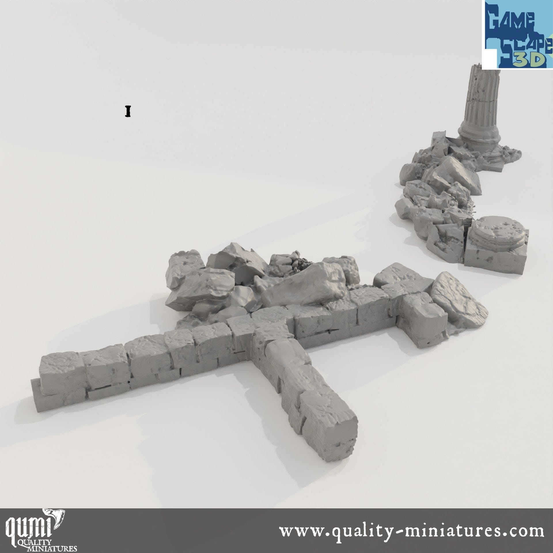 Lost Town Rubble Scatter - Resin Print - Tabletop RPG Terrain - GameScape3D - Qumi Quality Miniatures - Qumi Wargaming Mini Model Figure