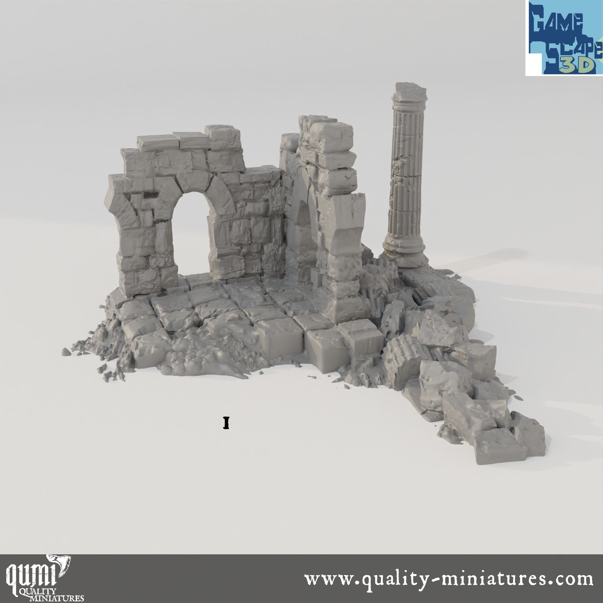 Lost Town Small Ruins - Resin Print - Tabletop RPG Terrain - GameScape3D - Qumi Quality Miniatures - Qumi Wargaming Mini Model Figure