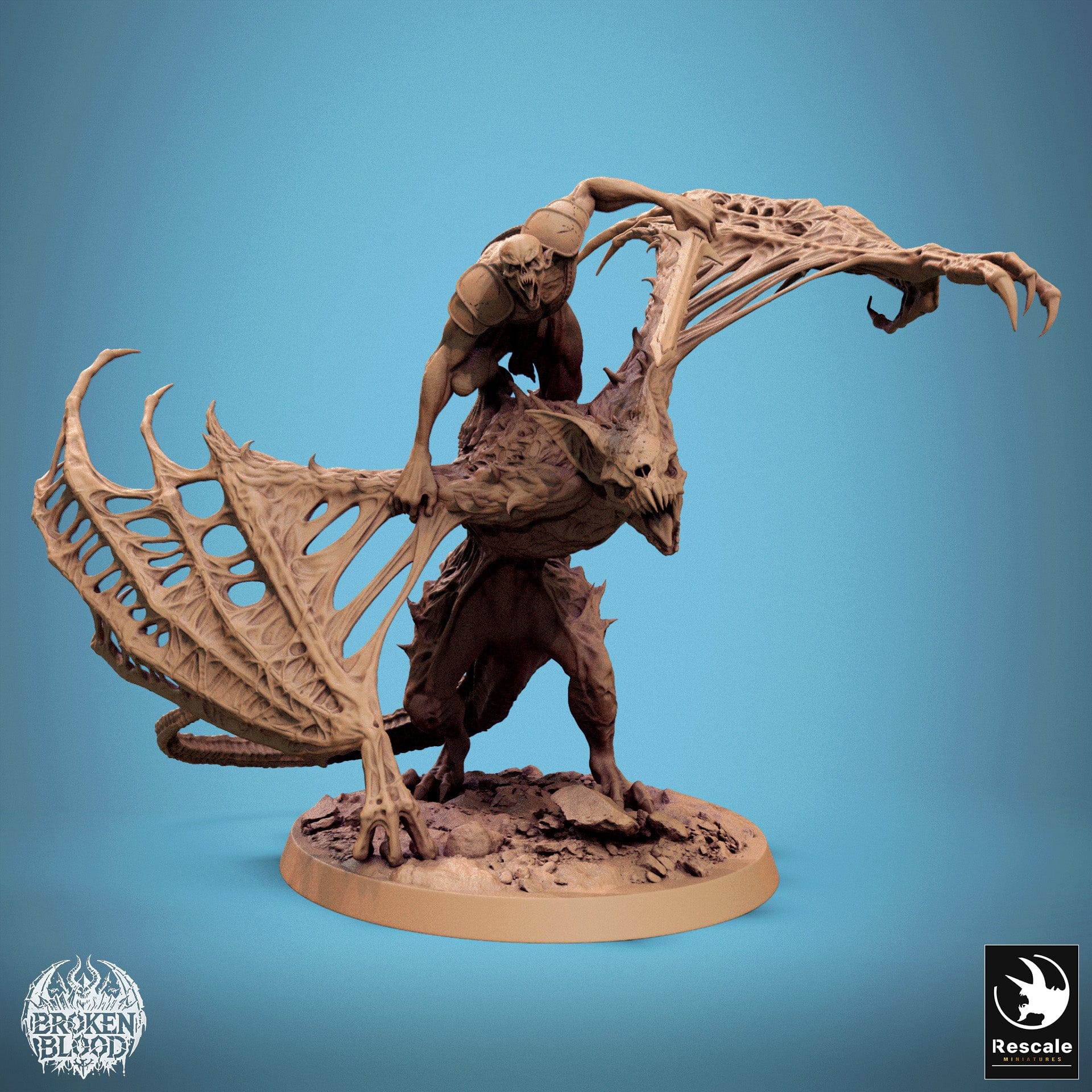 Tabletop RPG Miniature Dabeath Bat 32mm Qumi Rescale Miniatures Mounted / Attack Quality Miniatures - Qumi Wargaming Mini Model Figure