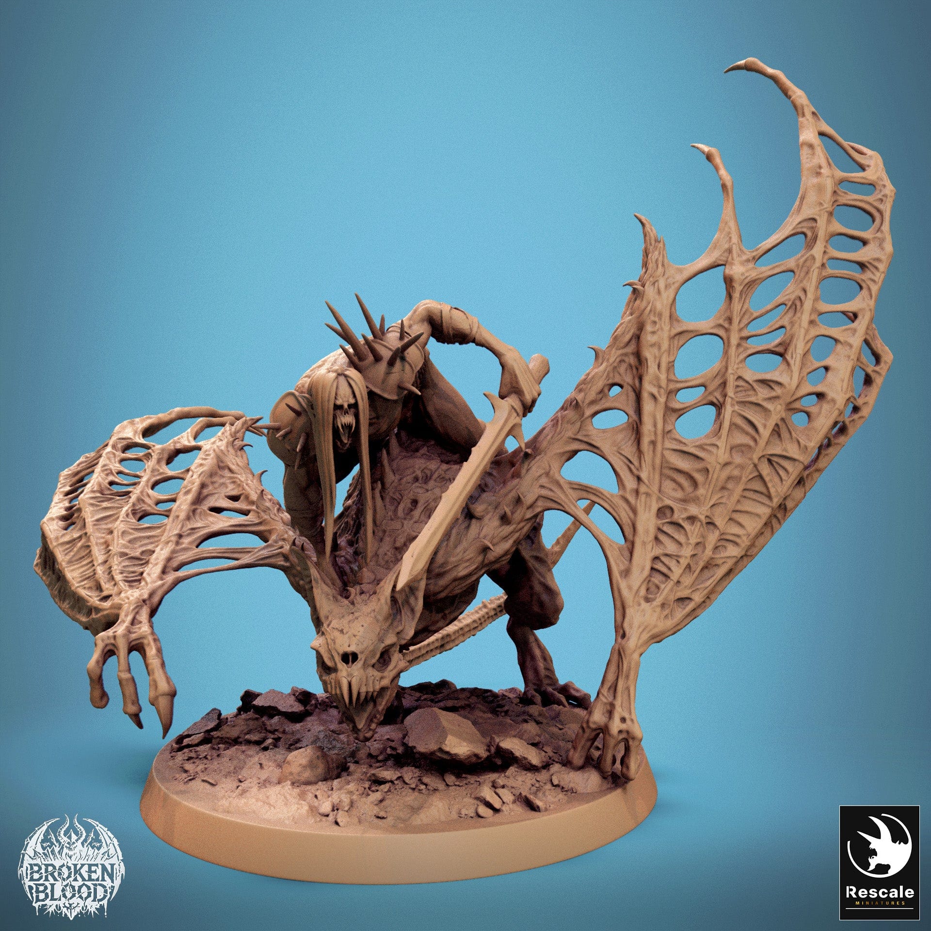 Tabletop RPG Miniature Dabeath Bat 32mm Qumi Rescale Miniatures Mounted / Check Quality Miniatures - Qumi Wargaming Mini Model Figure