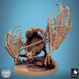 Dabeath Bat creature mid-attack with rider, angled front view