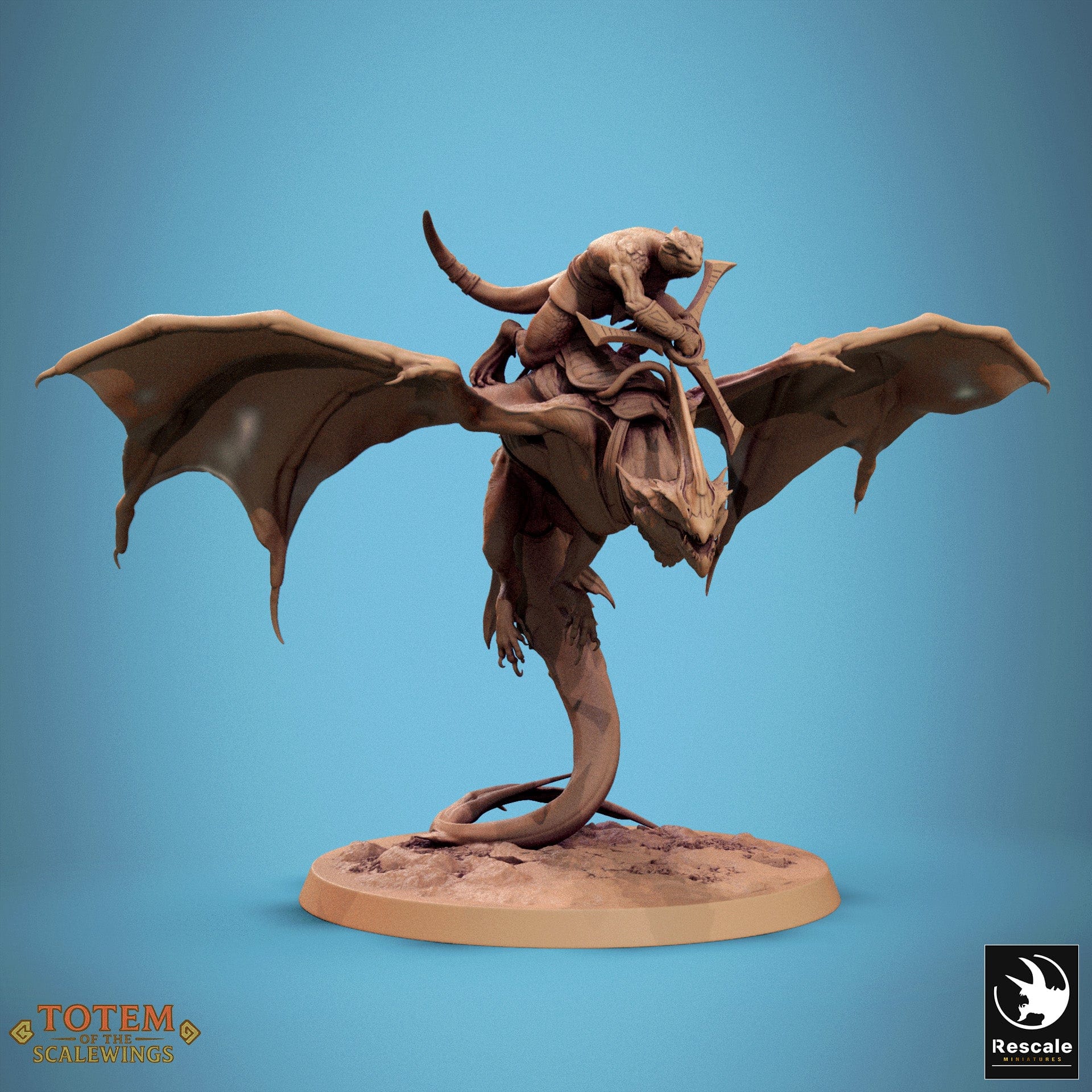 Tabletop RPG Miniature Zicoalt 32mm Qumi Rescale Miniatures Dino mounted / Fly Quality Miniatures - Qumi Wargaming Mini Model Figure