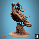 Zicoalt dinosaur rider miniature perched on a rock base