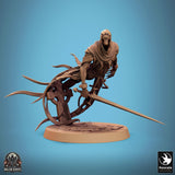Monster Sickle/Scythe Fighter Tabletop Miniature - Death Ghost by Qumi, 3D printed resin tabletop miniature for RPGs, wargaming and painting