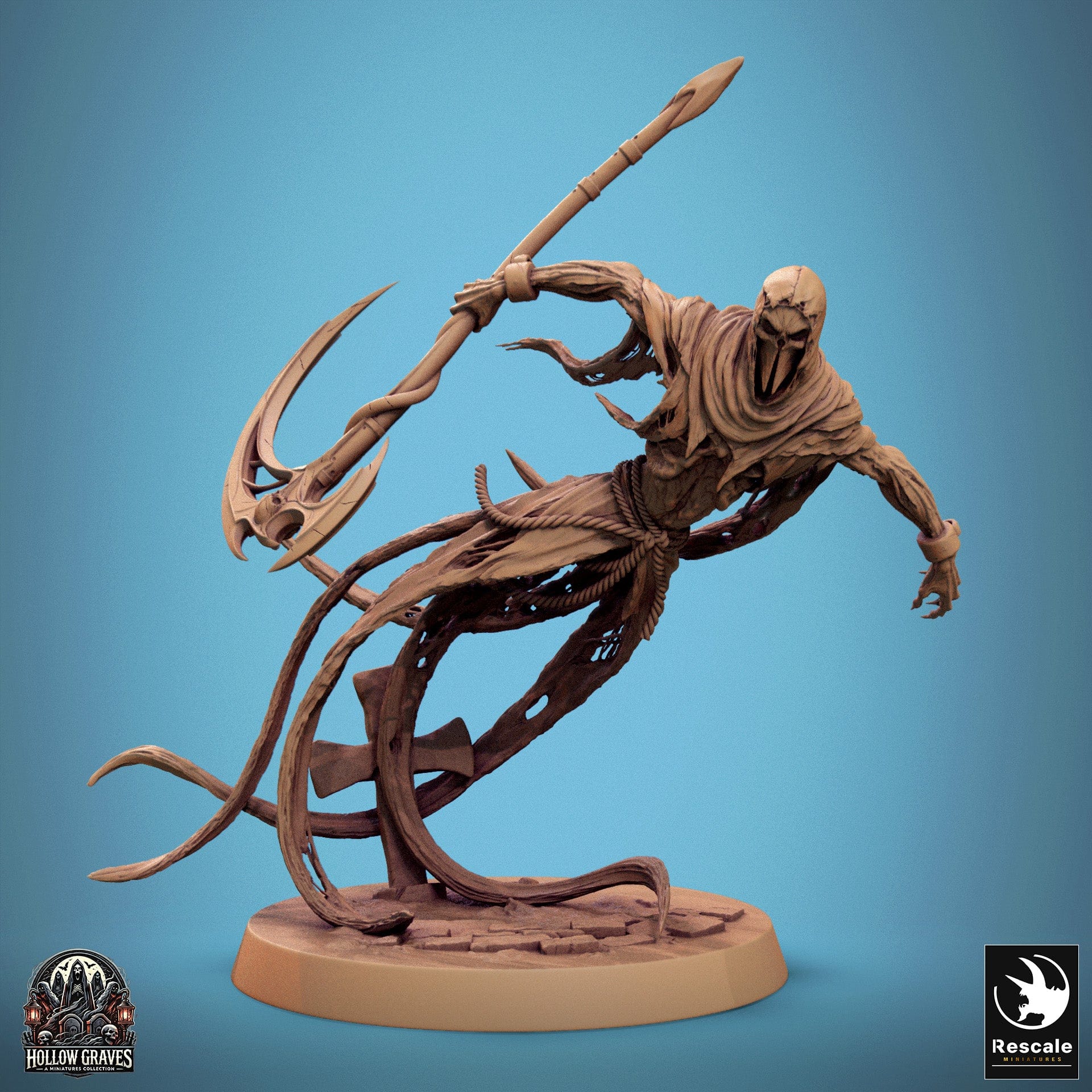 Tabletop RPG Miniature Masked Ghost - 32mm Qumi Rescale Miniatures Moving / With Scythe Quality Miniatures - Qumi Wargaming Mini Model Figure