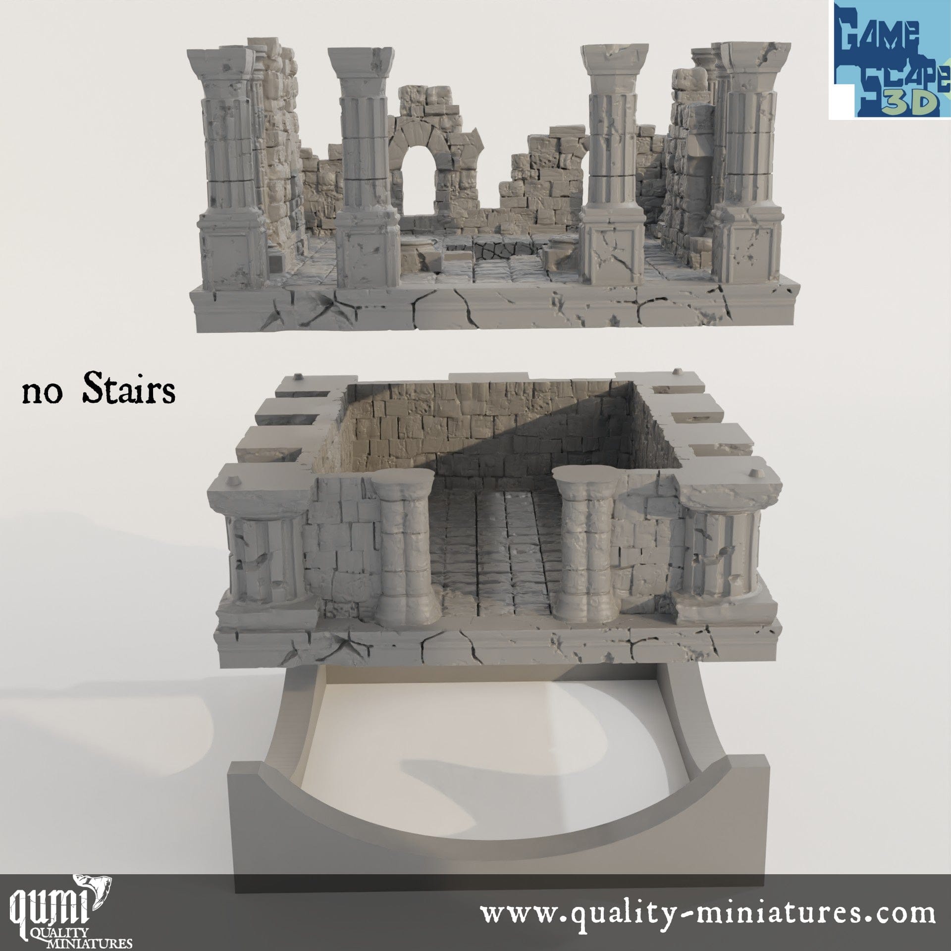 Lost City Center Temple - Resin Print - Tabletop RPG Terrain - GameScape3D - Qumi no Stairs Quality Miniatures - Qumi Wargaming Mini Model Figure
