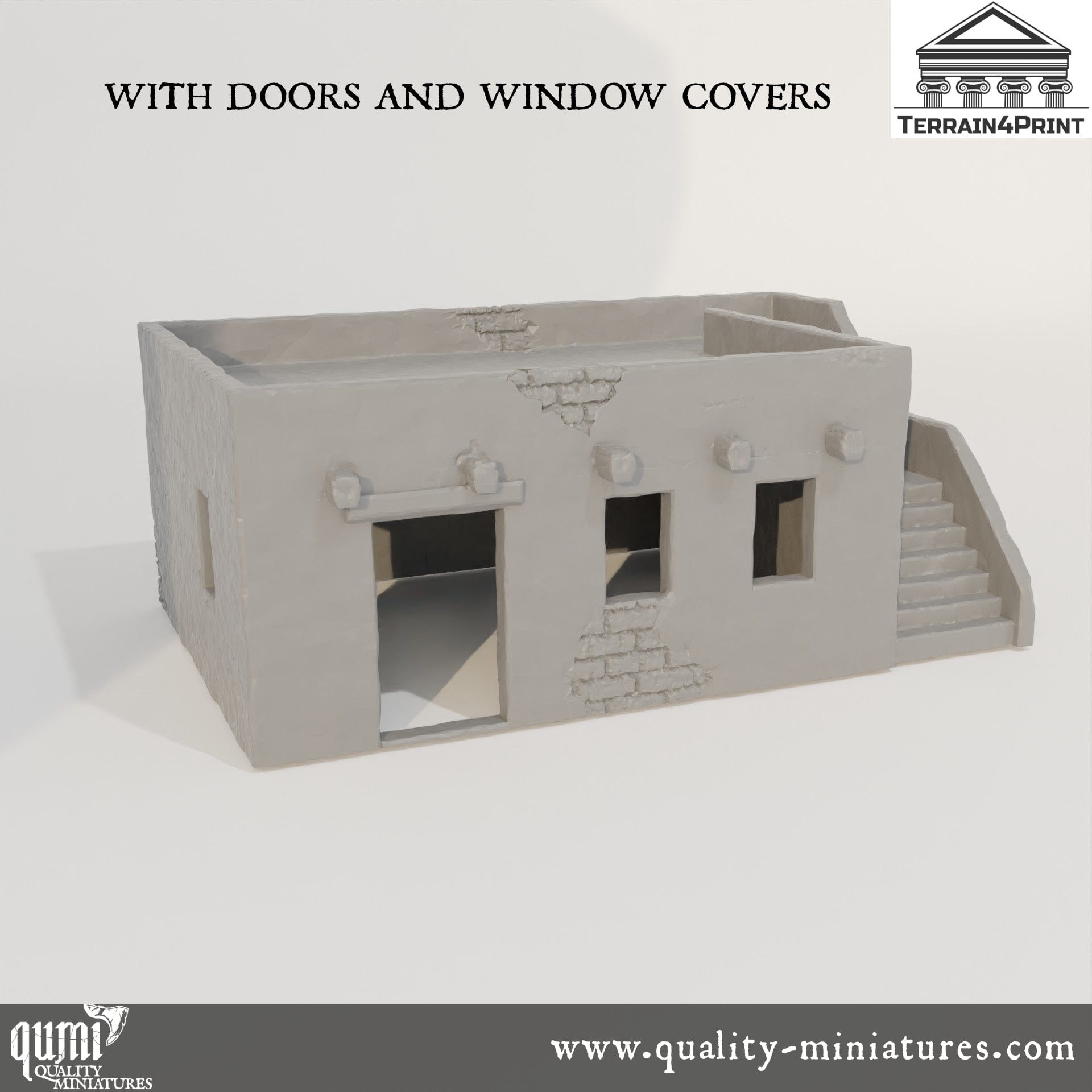 Arabic House 1 - Arabic Village - Resin Print - Tabletop RPG Terrain - Terrain4Print - Qumi normal / no doors Quality Miniatures - Qumi Wargaming Mini Model Figure