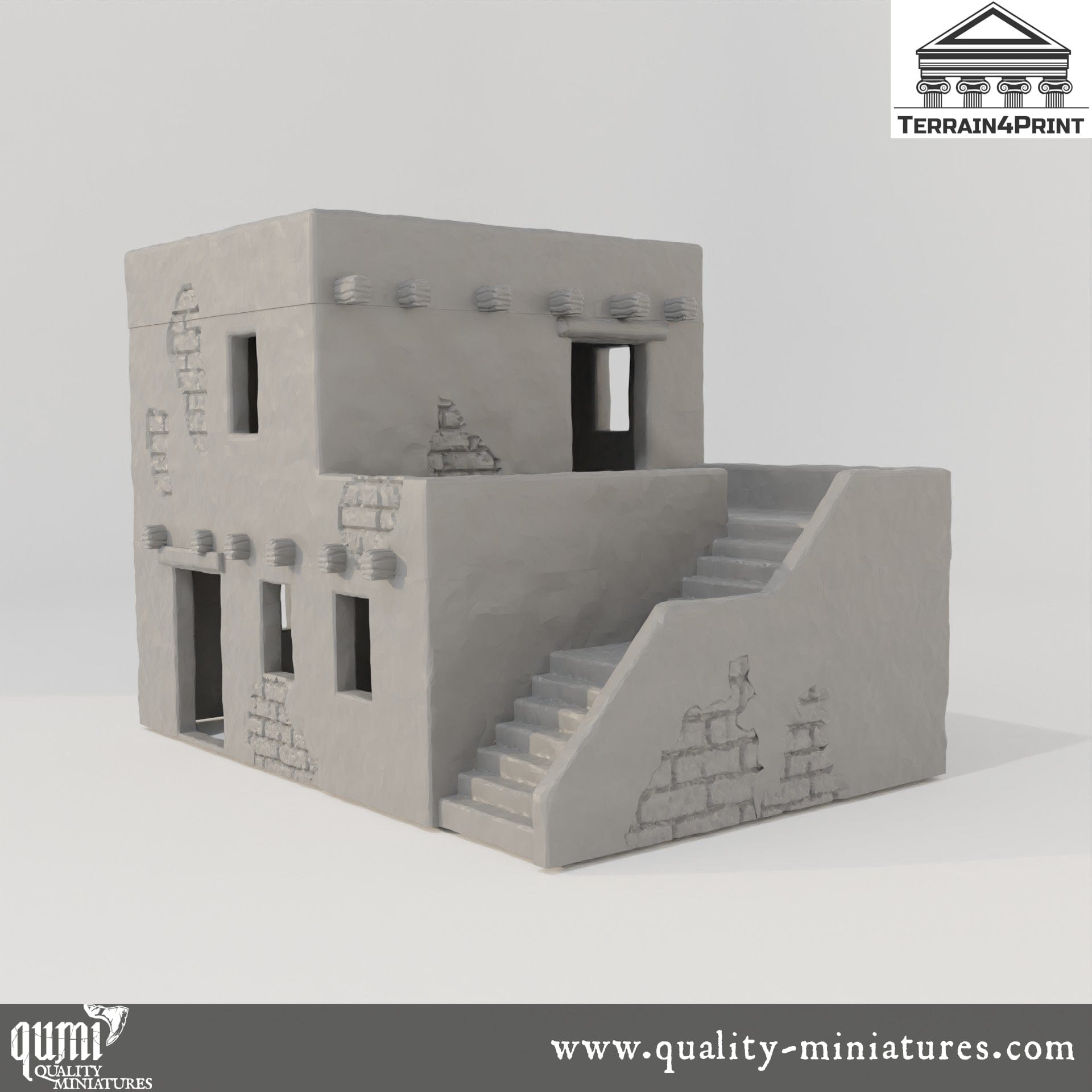 Arabic House 2 - Arabic Village - Resin Print - Tabletop RPG Terrain - Terrain4Print - Qumi normal / no doors Quality Miniatures - Qumi Wargaming Mini Model Figure