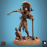 Undead Axe Fighter Tabletop Miniature - Zombies by Qumi, 3D printed resin tabletop miniature for RPGs, wargaming and painting