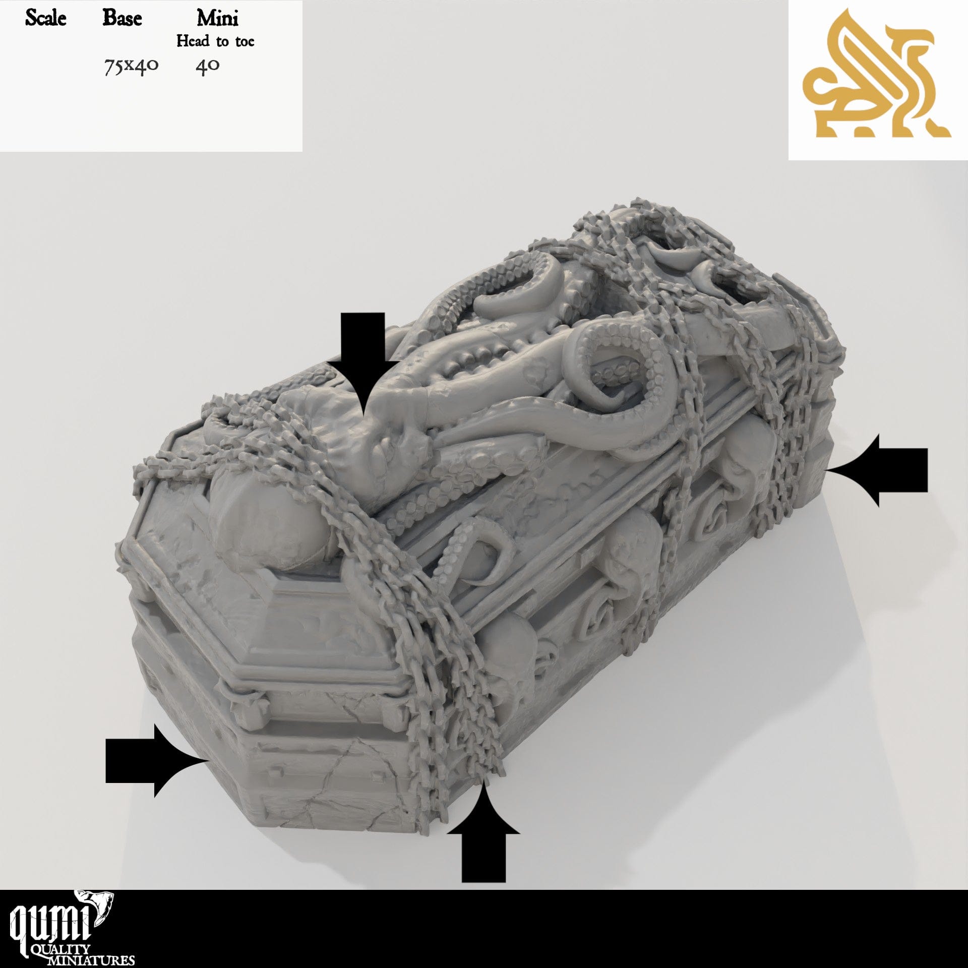 Plagued Streets of Canos - Sarcophagus - Tabletop RPG Mini - Qumi - DM Stash Quality Miniatures - Qumi Wargaming Mini Model Figure