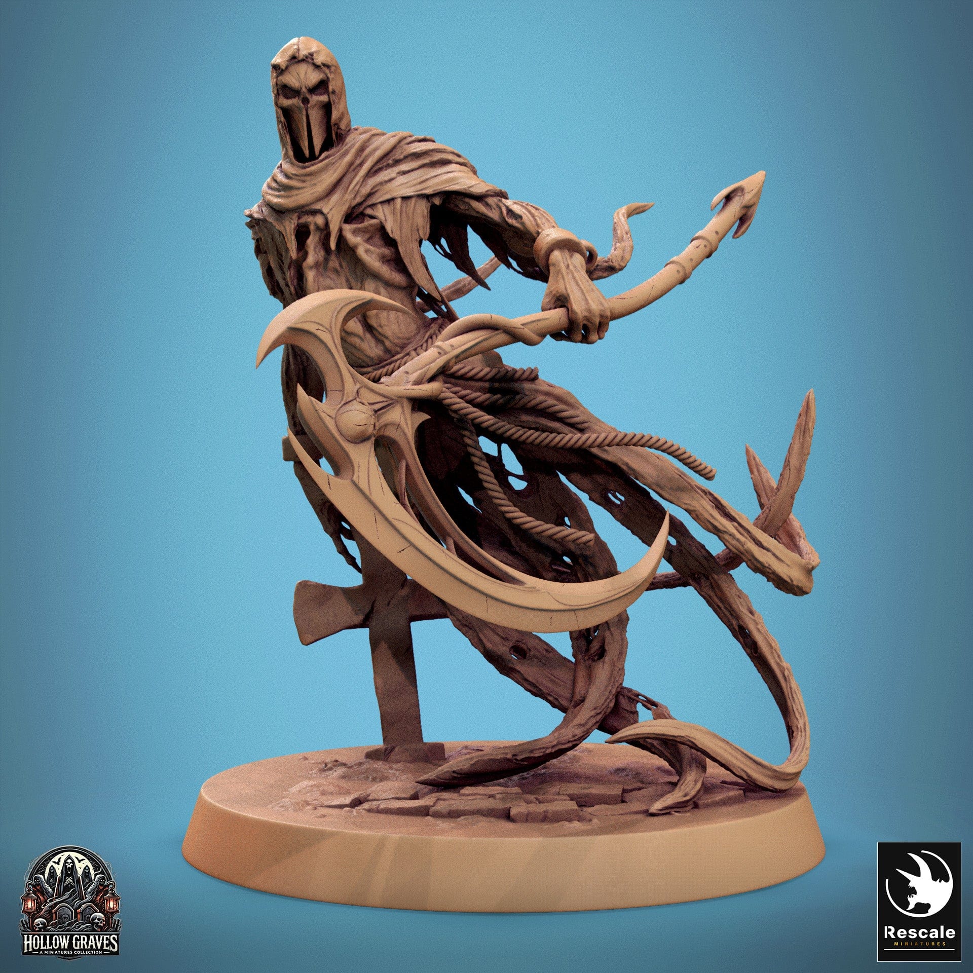 Tabletop RPG Miniature Masked Ghost - 32mm Qumi Rescale Miniatures Provocation / With Scythe Quality Miniatures - Qumi Wargaming Mini Model Figure
