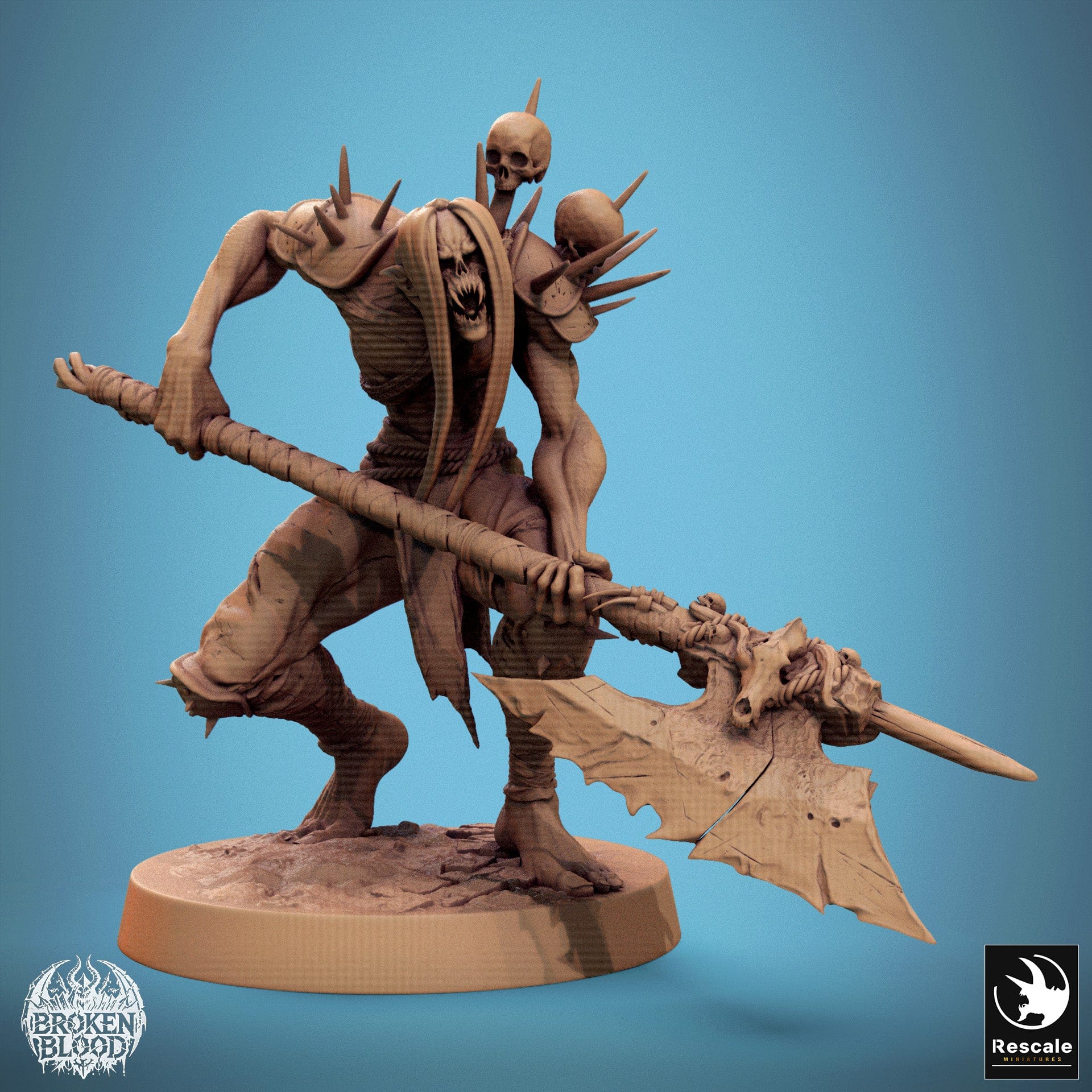 Tabletop RPG Miniature Ghoul Ravager 32mm Qumi Rescale Miniatures Ready Great Axe Quality Miniatures - Qumi Wargaming Mini Model Figure
