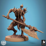 Aggressive ghoul warrior charging forward with a sword, wide-angle view.