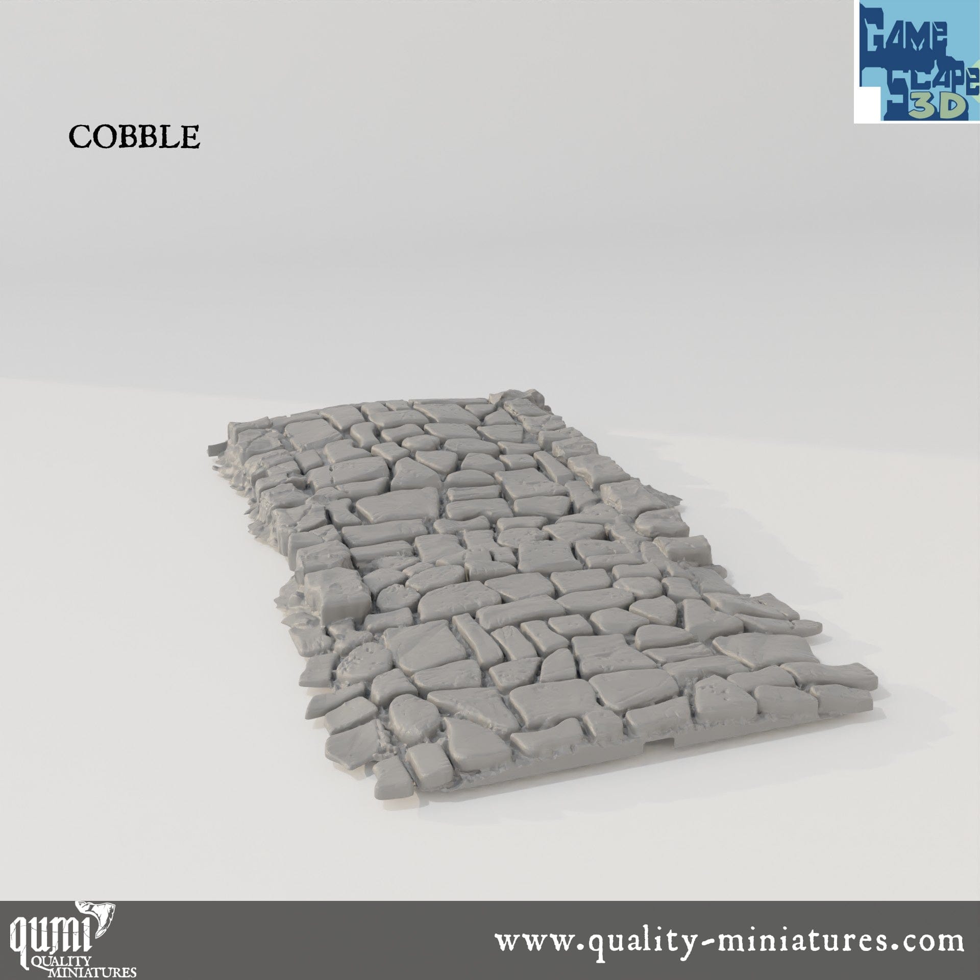 Roads, Curves, Straights and Intersections - Resin Print - Tabletop RPG Terrain - GameScape3D - Qumi Quality Miniatures - Qumi Wargaming Mini Model Figure