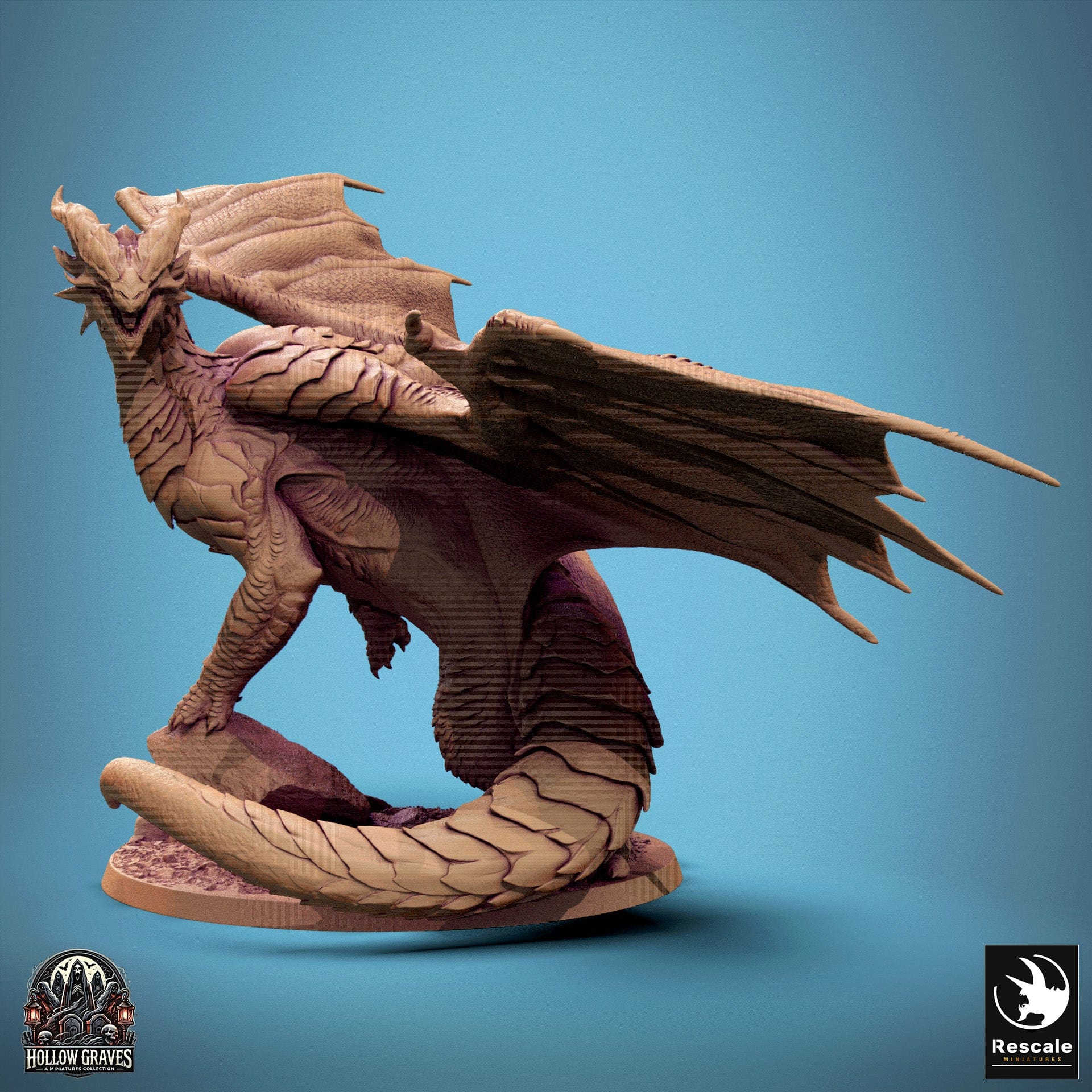 Tabletop RPG Miniature Legendary Copper Dragon - 32mm Qumi Rescale Miniatures Roar Quality Miniatures - Qumi Wargaming Mini Model Figure