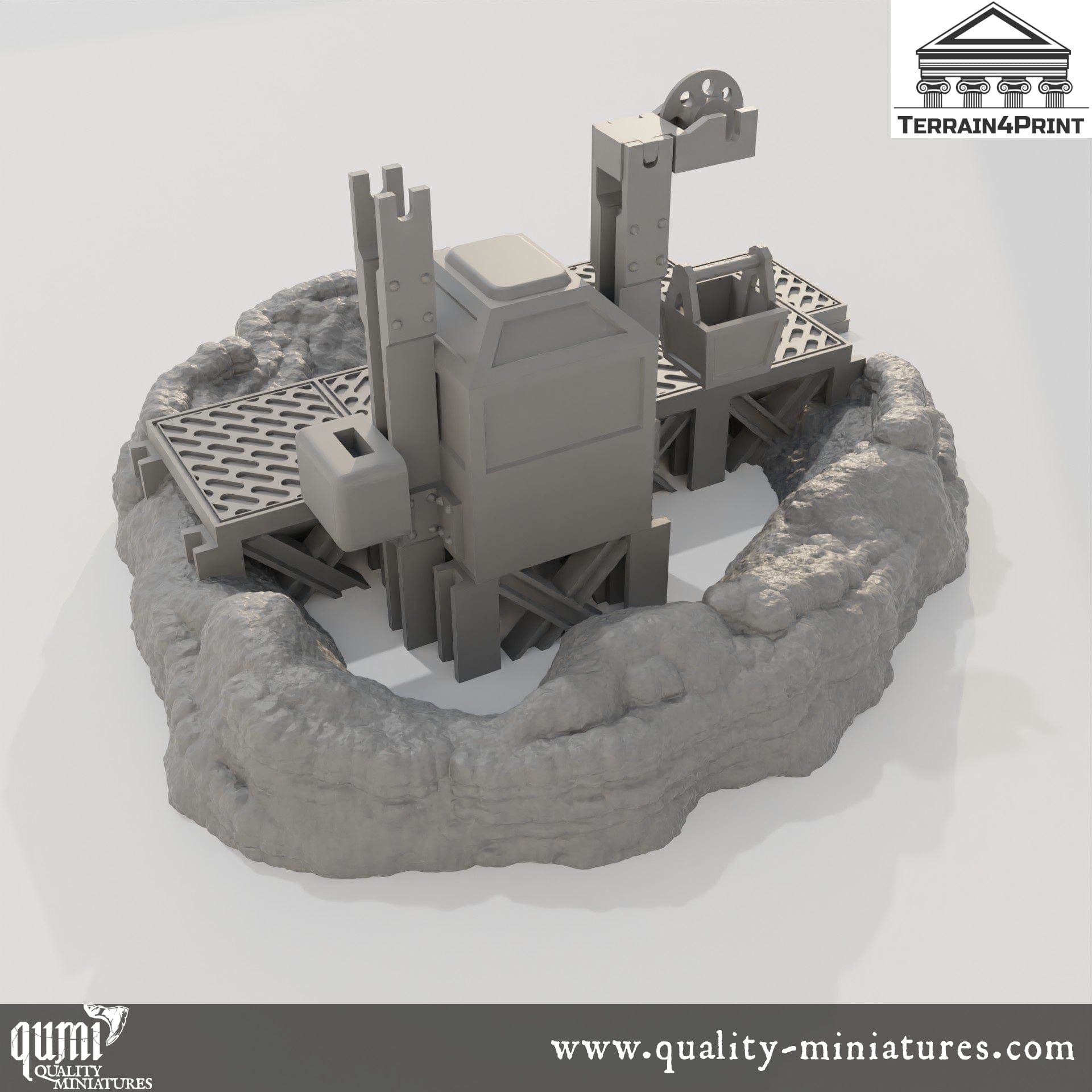 Rock with Mineshaft - Resin Print - Tabletop RPG Terrain - Terrain4Print - Qumi Quality Miniatures - Qumi Wargaming Mini Model Figure