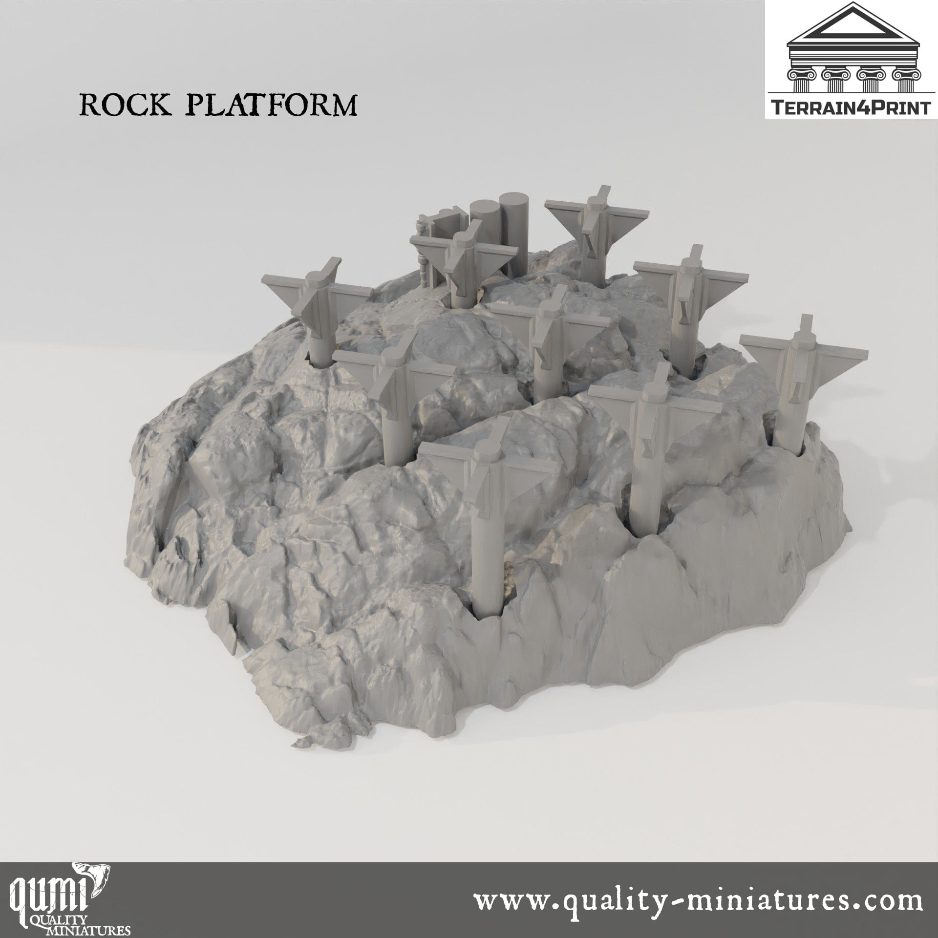 Rocks and Bunkers - Resin Print - Tabletop RPG Terrain - Terrain4Print - Qumi Quality Miniatures - Qumi Wargaming Mini Model Figure