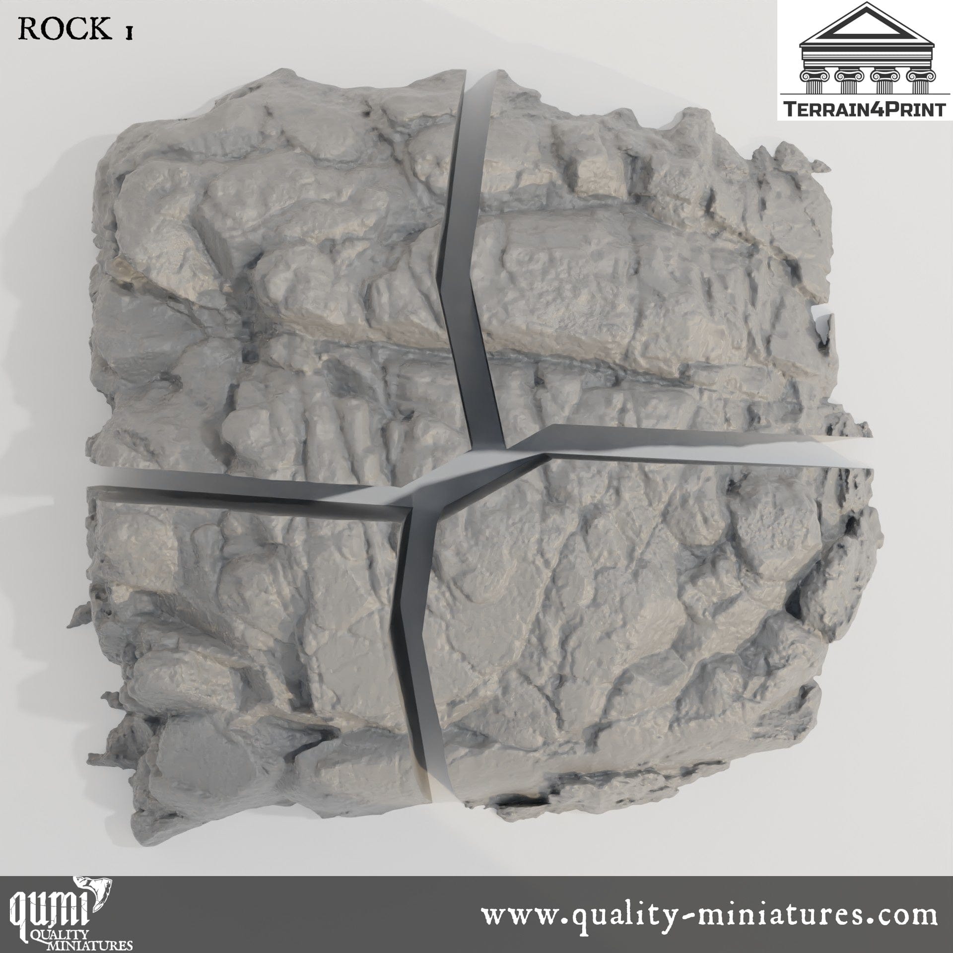 Rocks and Bunkers - Resin Print - Tabletop RPG Terrain - Terrain4Print - Qumi Quality Miniatures - Qumi Wargaming Mini Model Figure