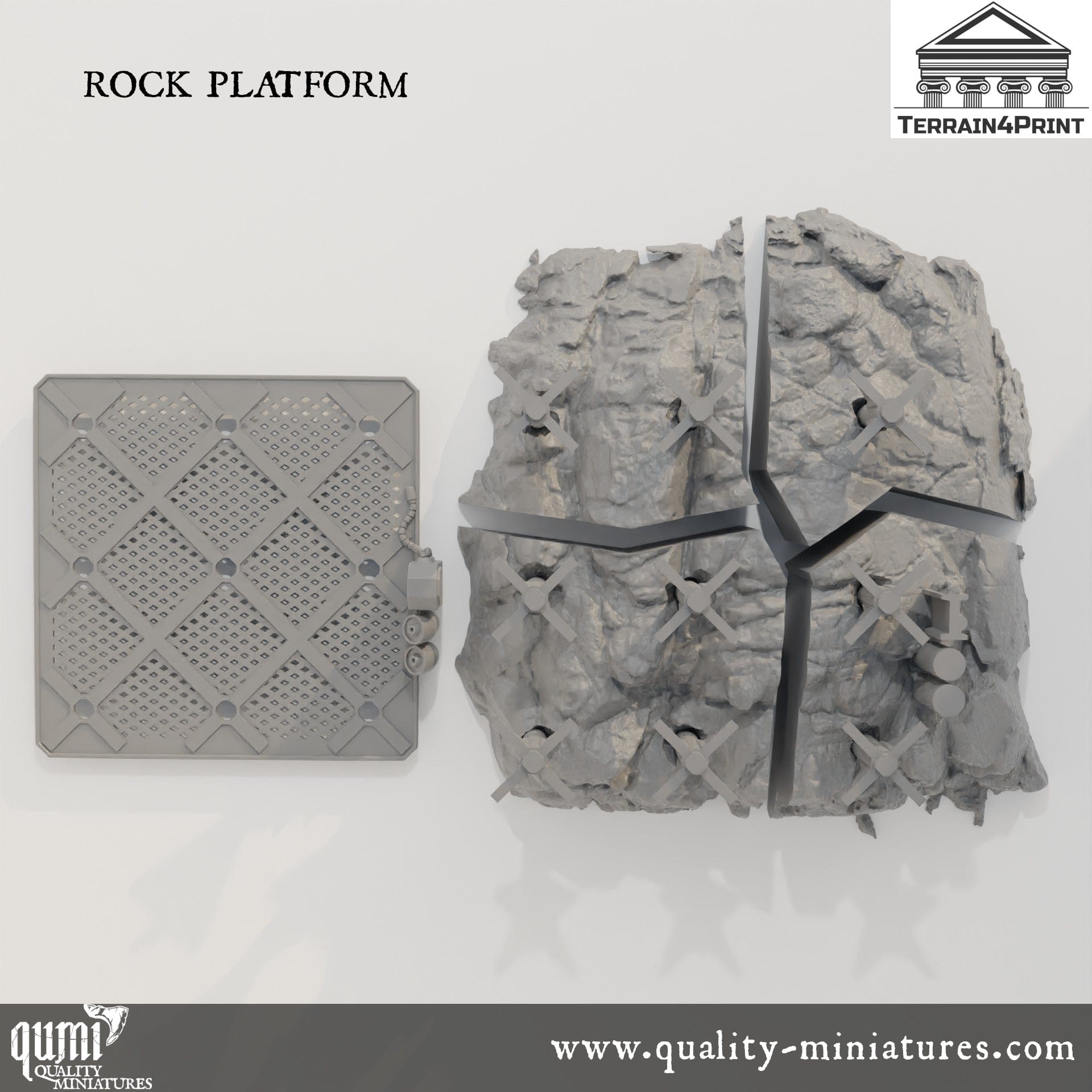 Rocks and Bunkers - Resin Print - Tabletop RPG Terrain - Terrain4Print - Qumi Quality Miniatures - Qumi Wargaming Mini Model Figure