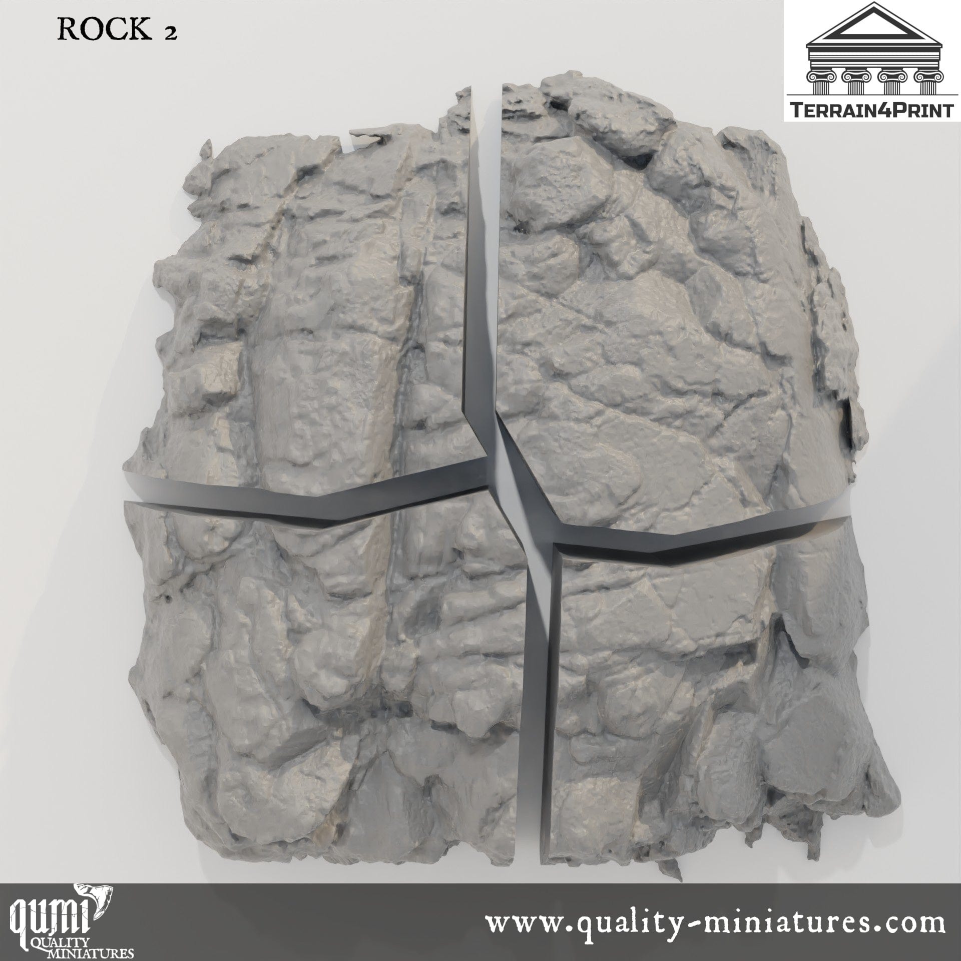 Rocks and Bunkers - Resin Print - Tabletop RPG Terrain - Terrain4Print - Qumi Quality Miniatures - Qumi Wargaming Mini Model Figure
