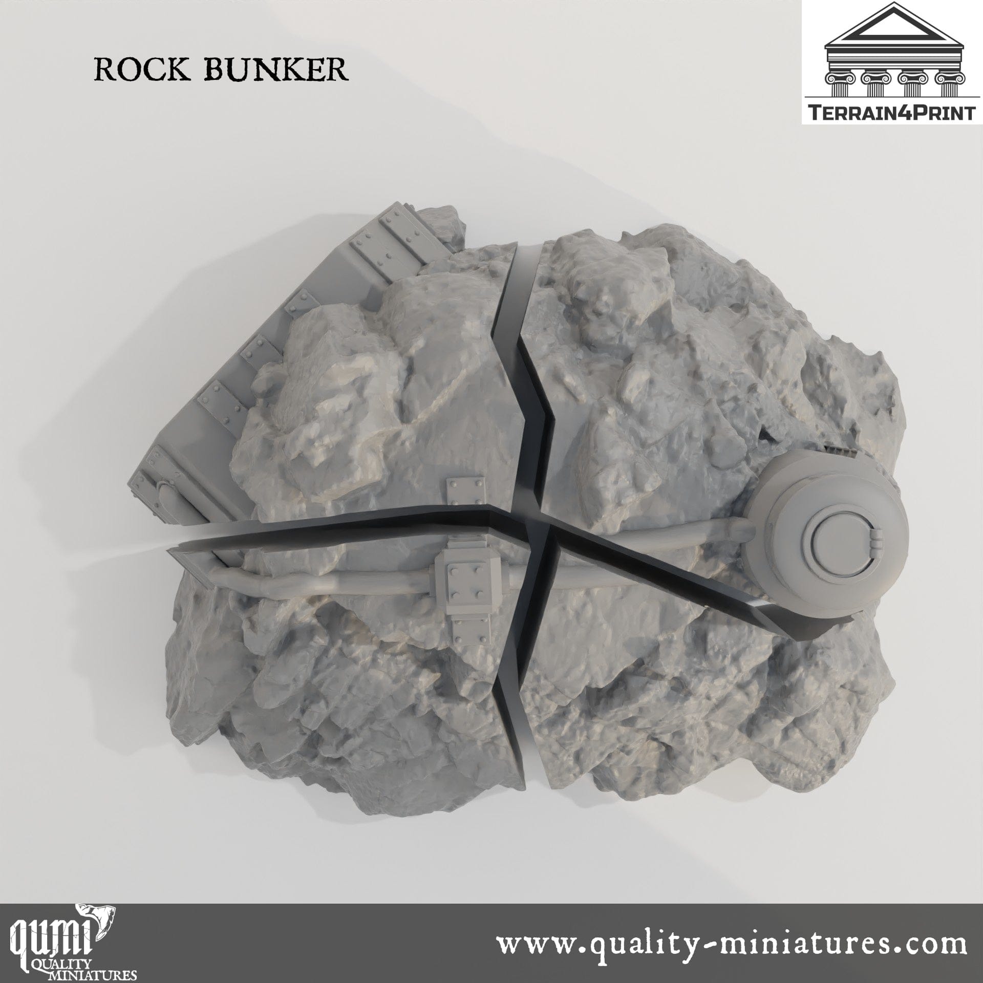 Rocks and Bunkers - Resin Print - Tabletop RPG Terrain - Terrain4Print - Qumi Quality Miniatures - Qumi Wargaming Mini Model Figure