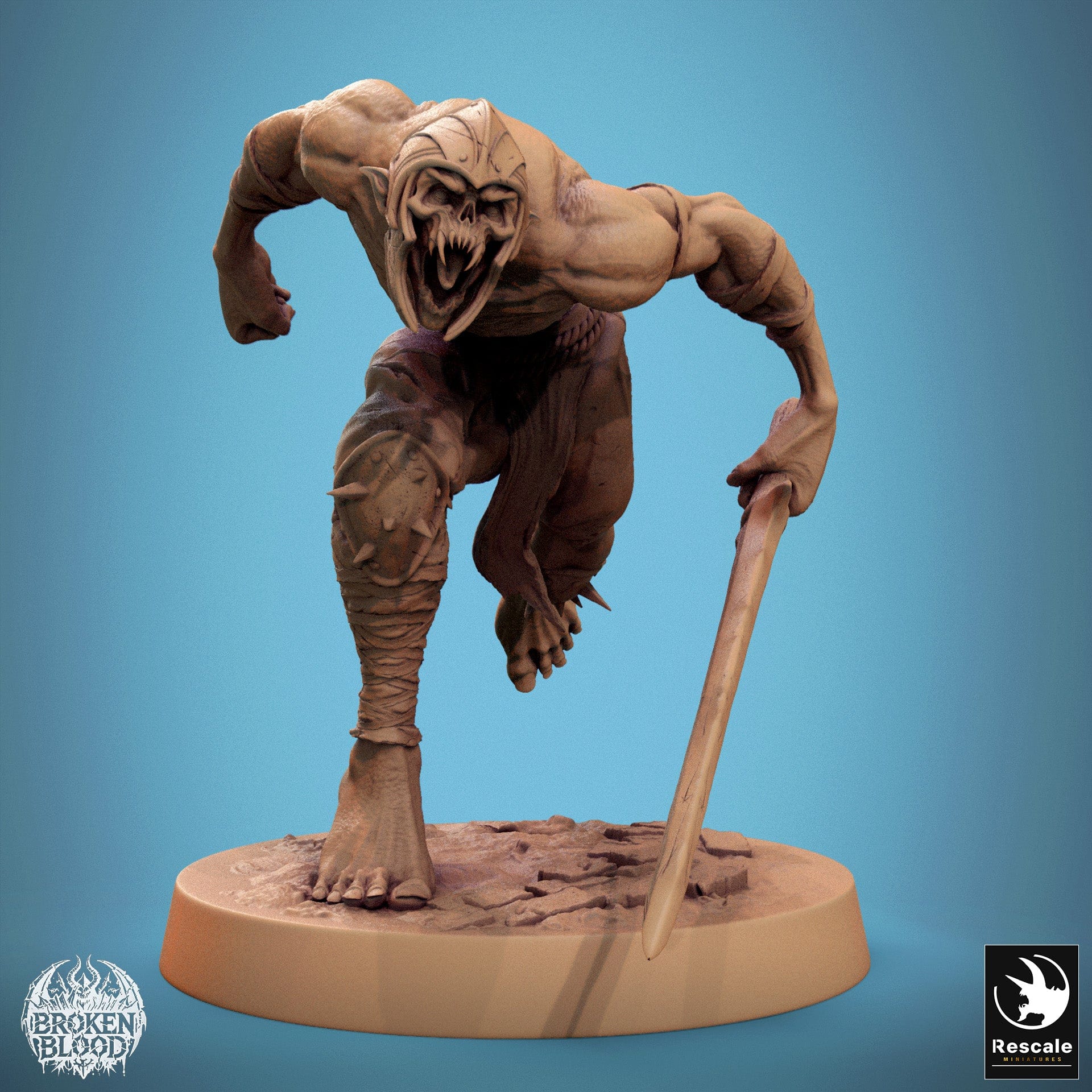 Tabletop RPG Miniature Ghoul Ravager 32mm Qumi Rescale Miniatures Run Heavy Quality Miniatures - Qumi Wargaming Mini Model Figure