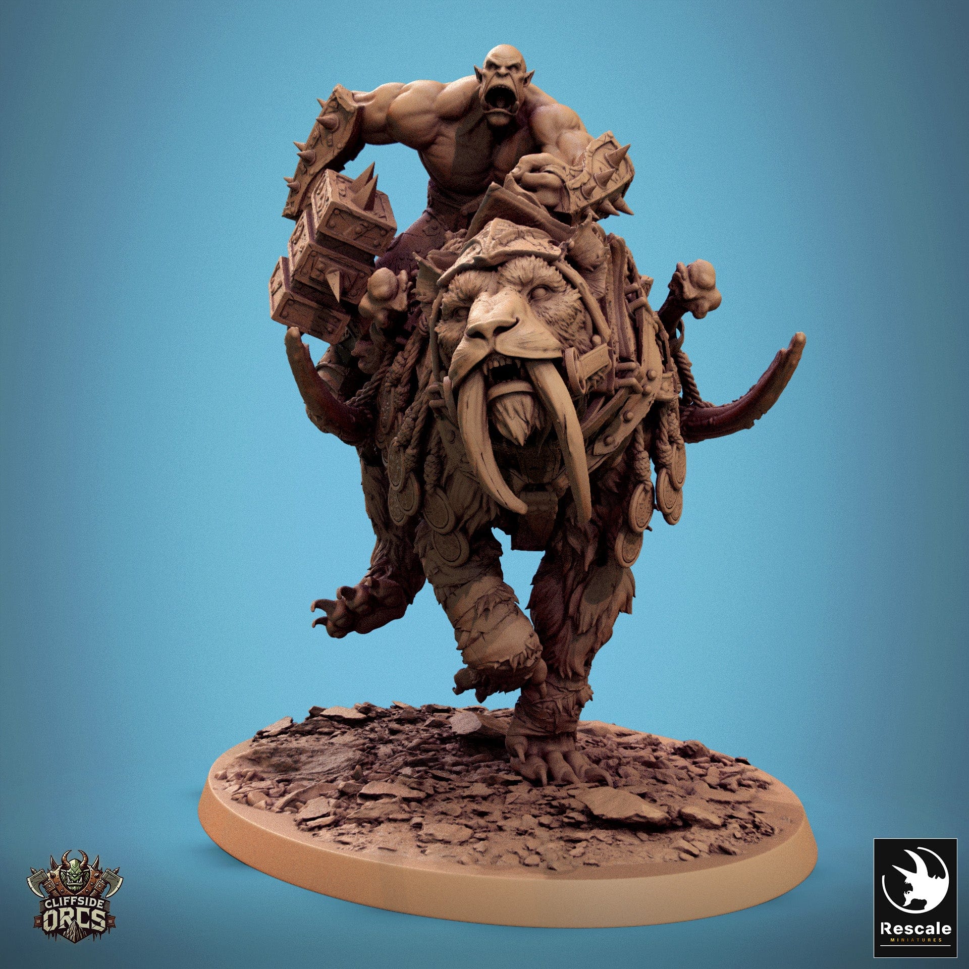 Tabletop RPG Miniature Sabertooth  - 32mm Qumi Rescale Miniatures Run Quality Miniatures - Qumi Wargaming Mini Model Figure