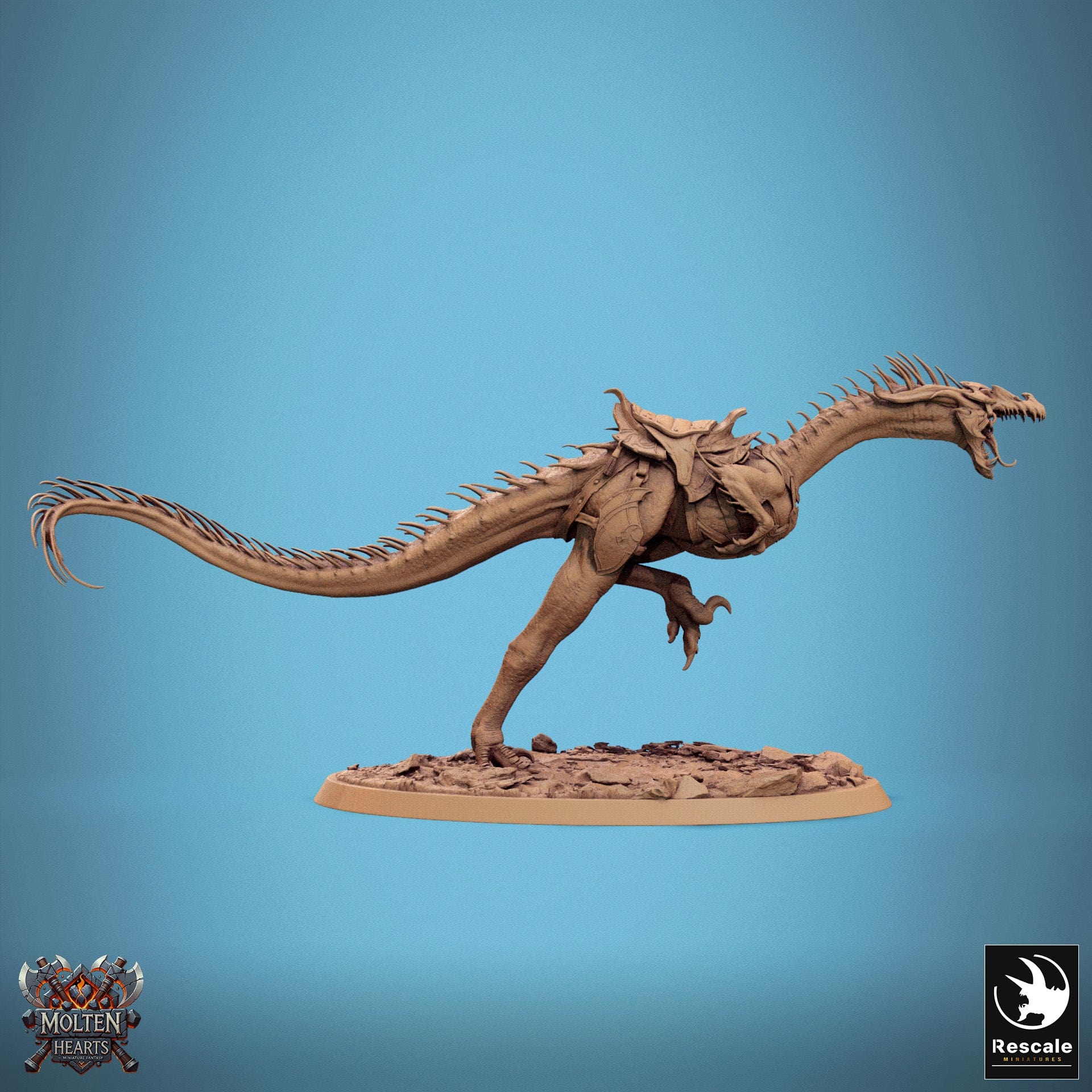 Tabletop RPG Miniature Velocisaurus - 32mm Qumi Rescale Miniatures saddle / Croc Quality Miniatures - Qumi Wargaming Mini Model Figure