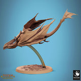 Side profile of the Zicoalt dinosaur miniature in a dynamic flight pose.