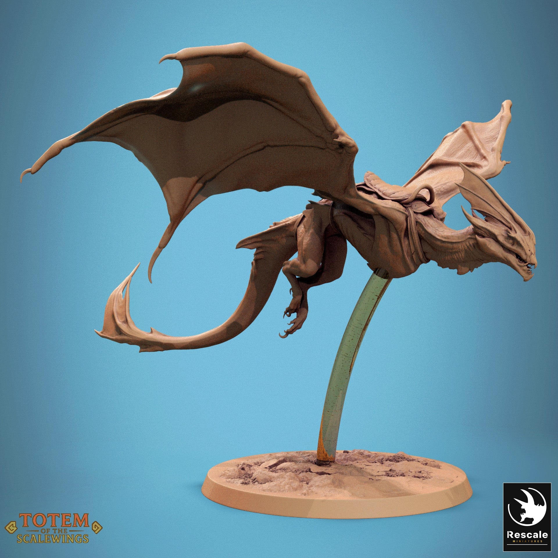Tabletop RPG Miniature Zicoalt 32mm Qumi Rescale Miniatures Dino saddle / Soar Quality Miniatures - Qumi Wargaming Mini Model Figure