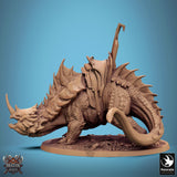 Unmounted Drakanchor monster showcasing the saddle detail and spiky, horned design