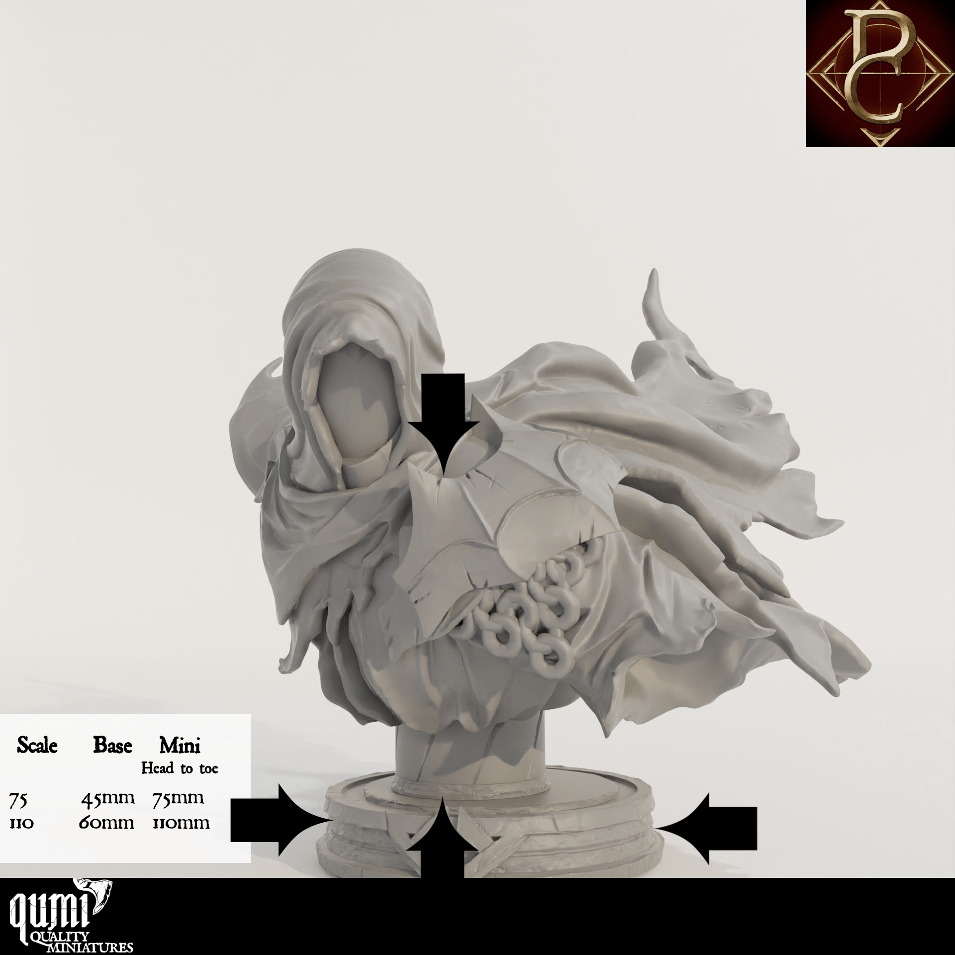 Savarkar Bust - 32mm Tabletop RPG Mini - Qumi - Parasite Collectibles Quality Miniatures - Qumi Wargaming Mini Model Figure