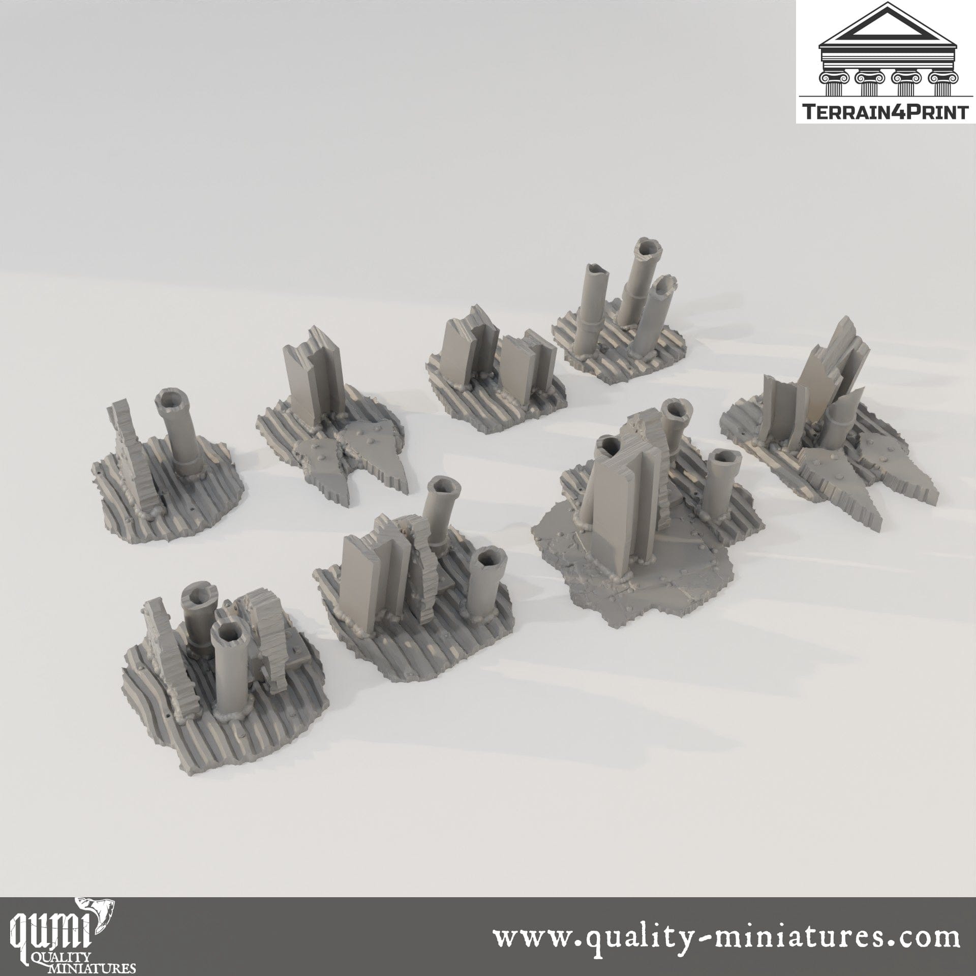 Sci Fi accessories - Rivet City - Resin Print - Tabletop RPG Terrain - Terrain4Print - Qumi Quality Miniatures - Qumi Wargaming Mini Model Figure