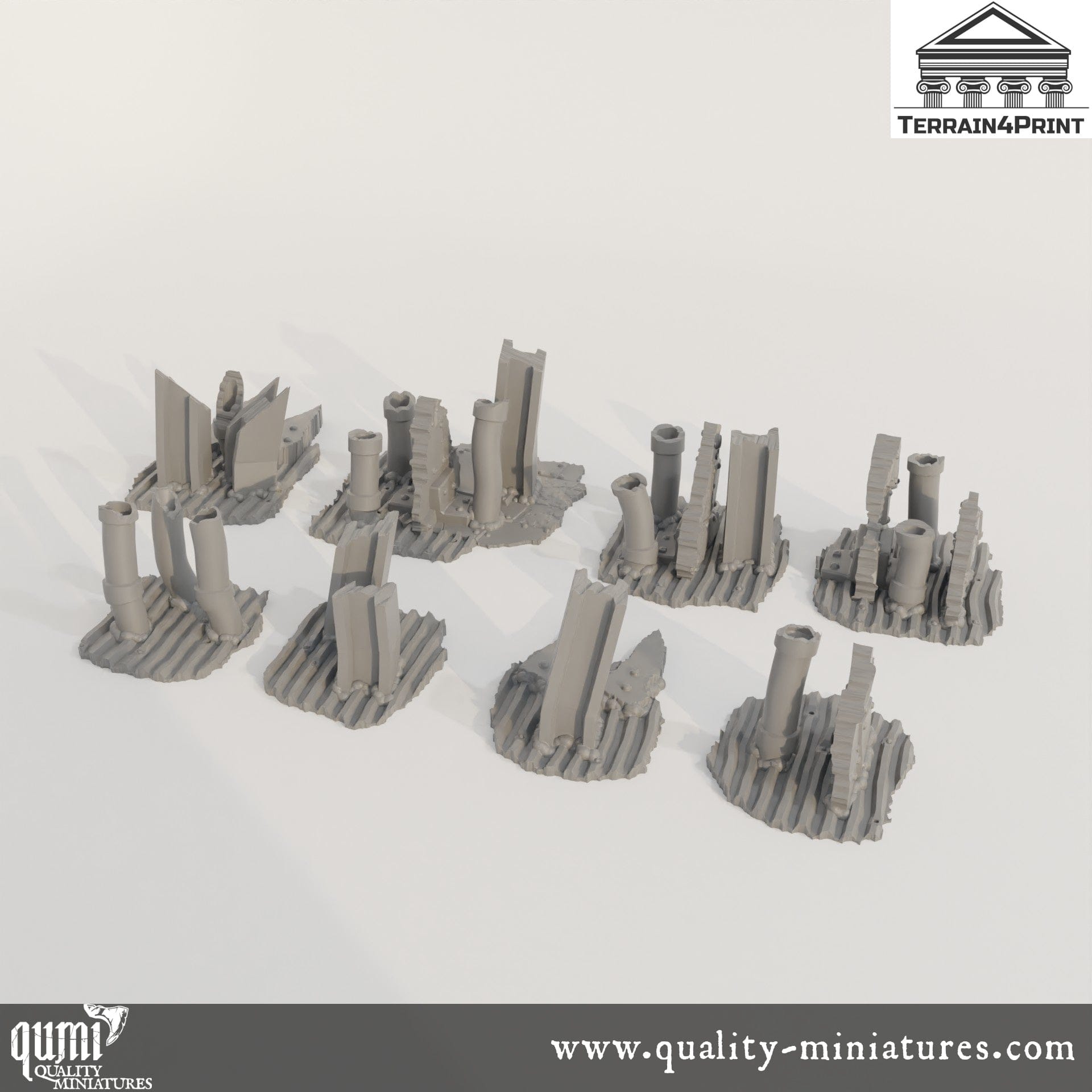 Sci Fi accessories - Rivet City - Resin Print - Tabletop RPG Terrain - Terrain4Print - Qumi Quality Miniatures - Qumi Wargaming Mini Model Figure