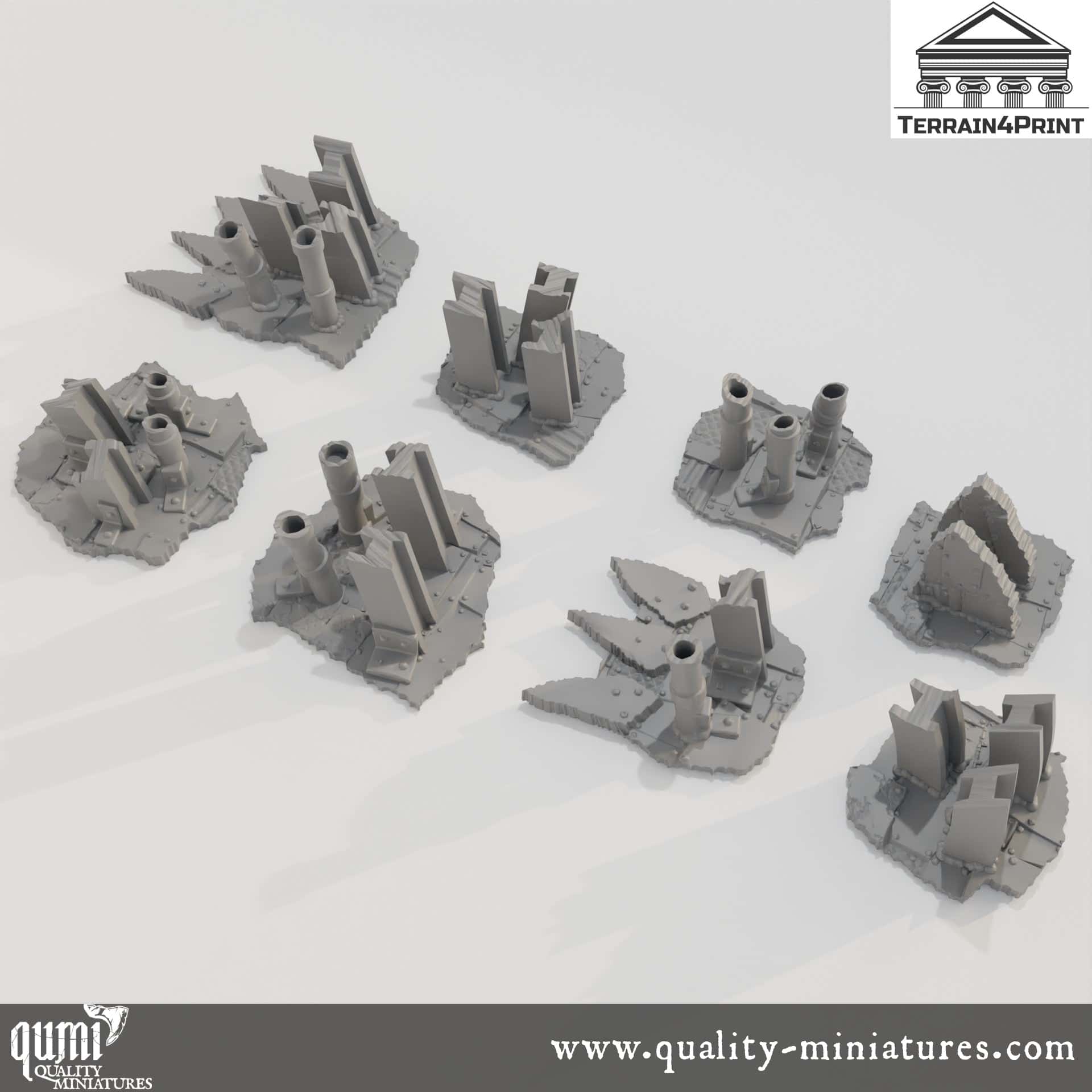 Sci Fi Decoration - Rivet City - Resin Print - Tabletop RPG Terrain - Terrain4Print - Qumi Quality Miniatures - Qumi Wargaming Mini Model Figure