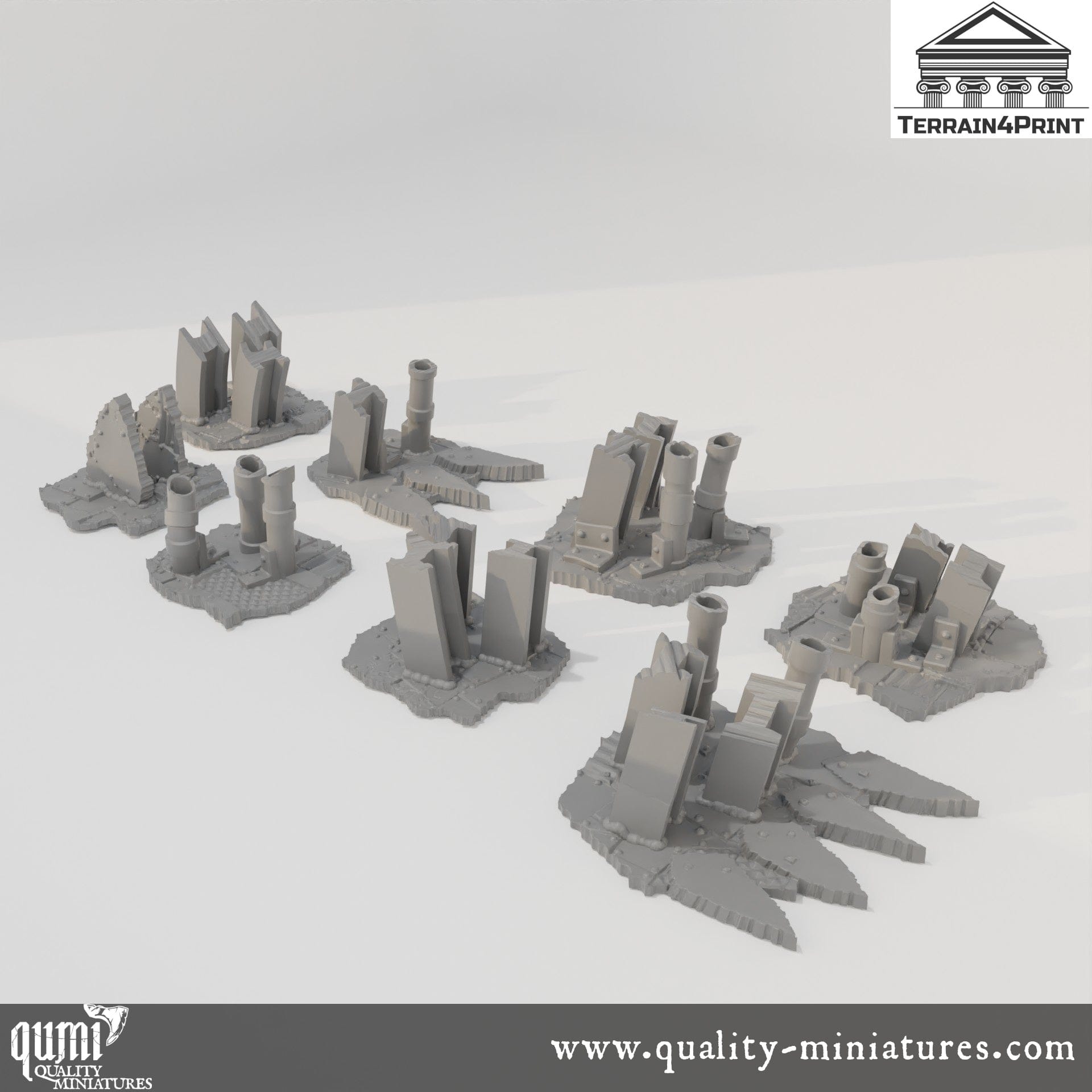 Sci Fi Decoration - Rivet City - Resin Print - Tabletop RPG Terrain - Terrain4Print - Qumi Quality Miniatures - Qumi Wargaming Mini Model Figure