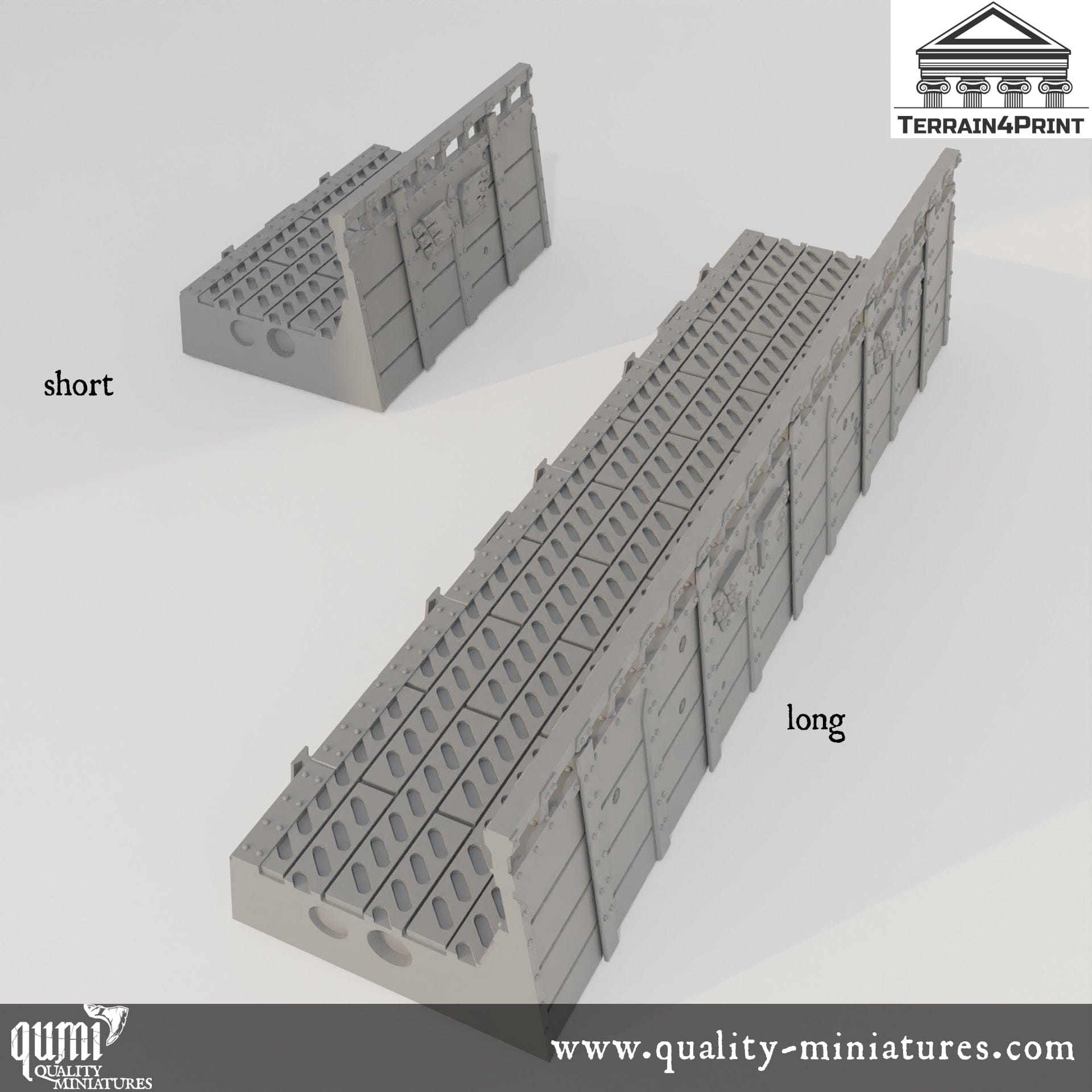 Scifi Barricades - Resin Print - Tabletop RPG Terrain - Terrain4Print - Qumi Quality Miniatures - Qumi Wargaming Mini Model Figure