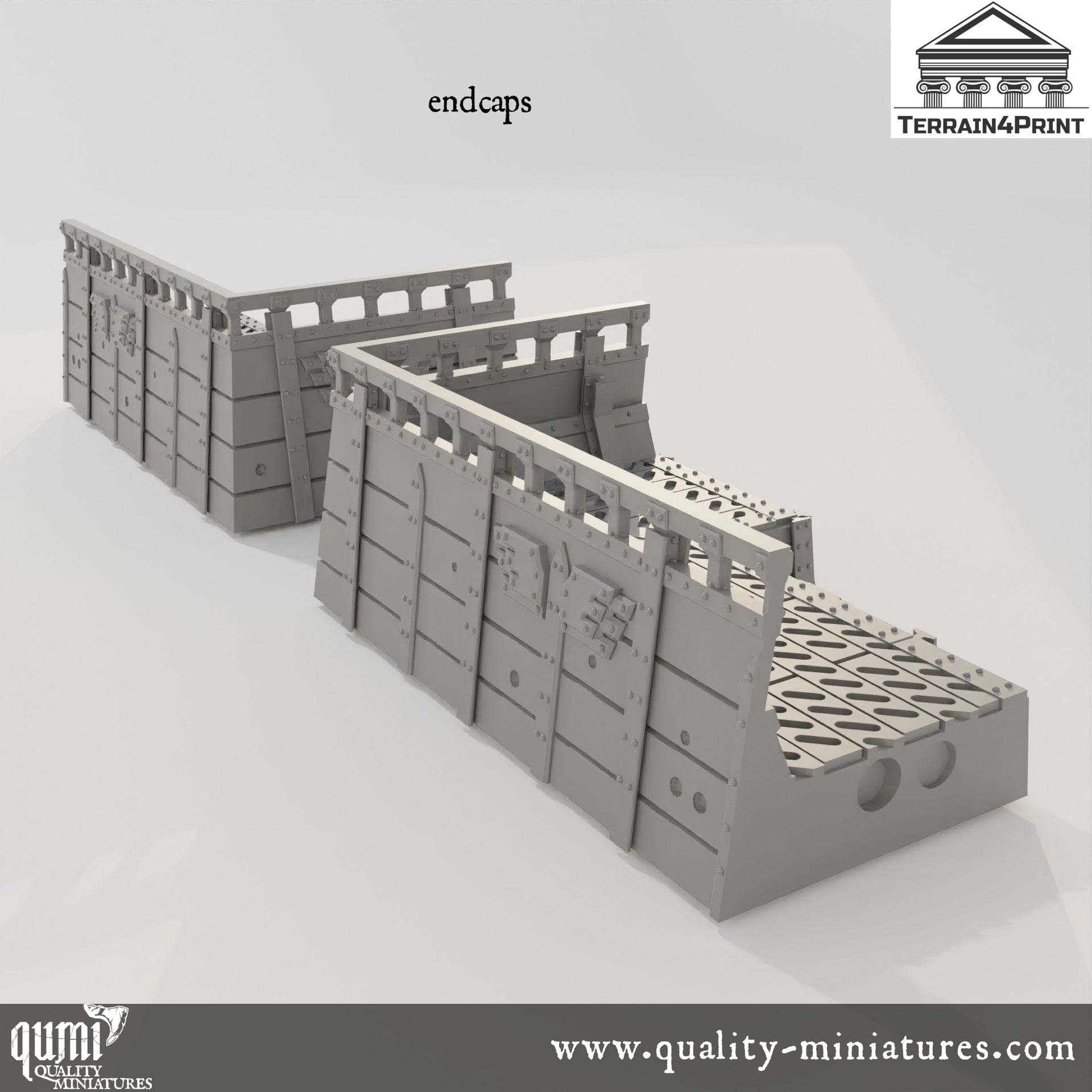 Scifi Barricades - Resin Print - Tabletop RPG Terrain - Terrain4Print - Qumi Quality Miniatures - Qumi Wargaming Mini Model Figure