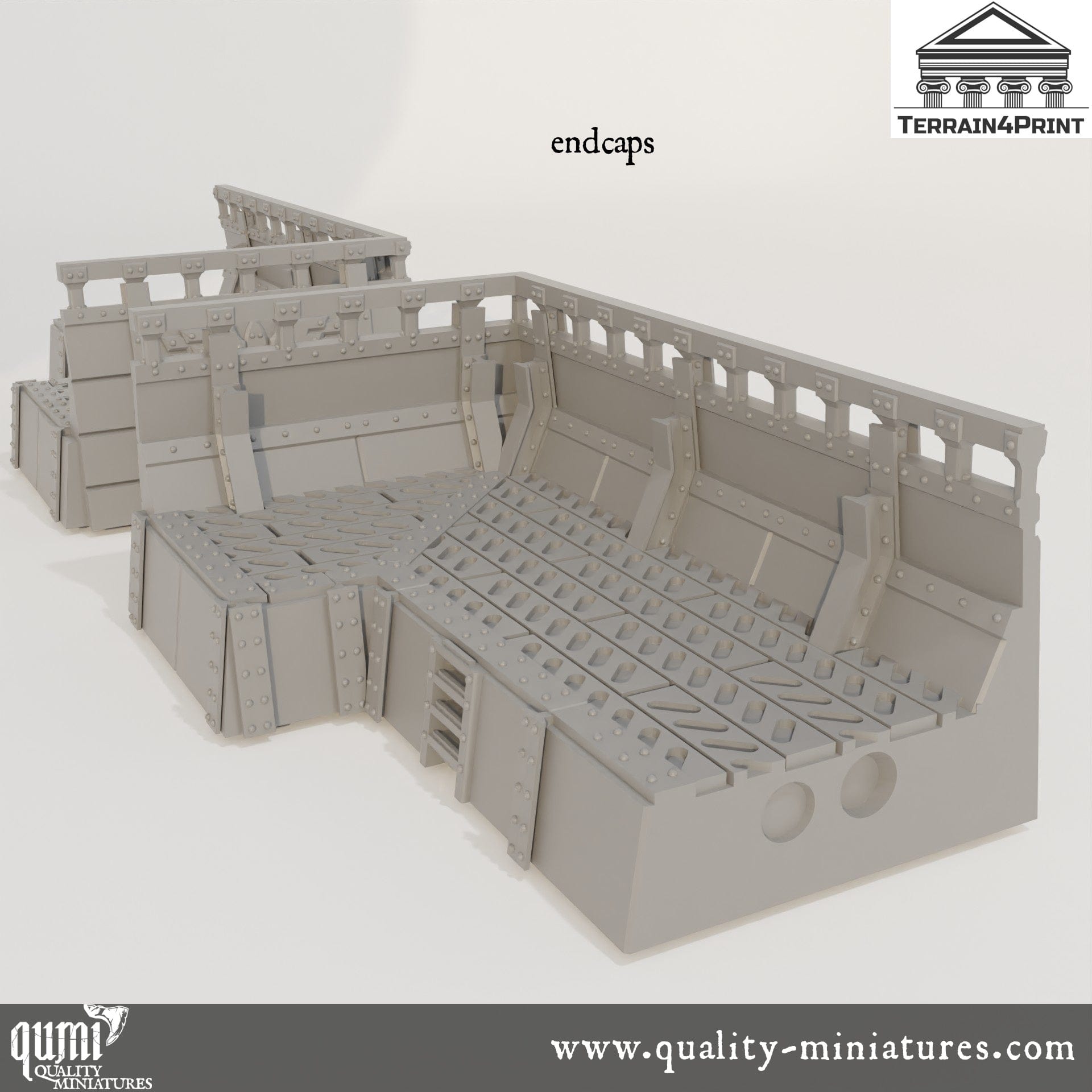 Scifi Barricades - Resin Print - Tabletop RPG Terrain - Terrain4Print - Qumi Quality Miniatures - Qumi Wargaming Mini Model Figure