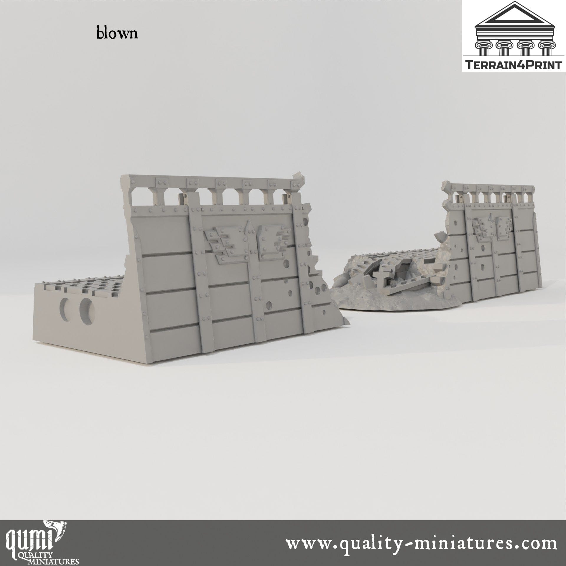 Scifi Barricades - Resin Print - Tabletop RPG Terrain - Terrain4Print - Qumi Quality Miniatures - Qumi Wargaming Mini Model Figure