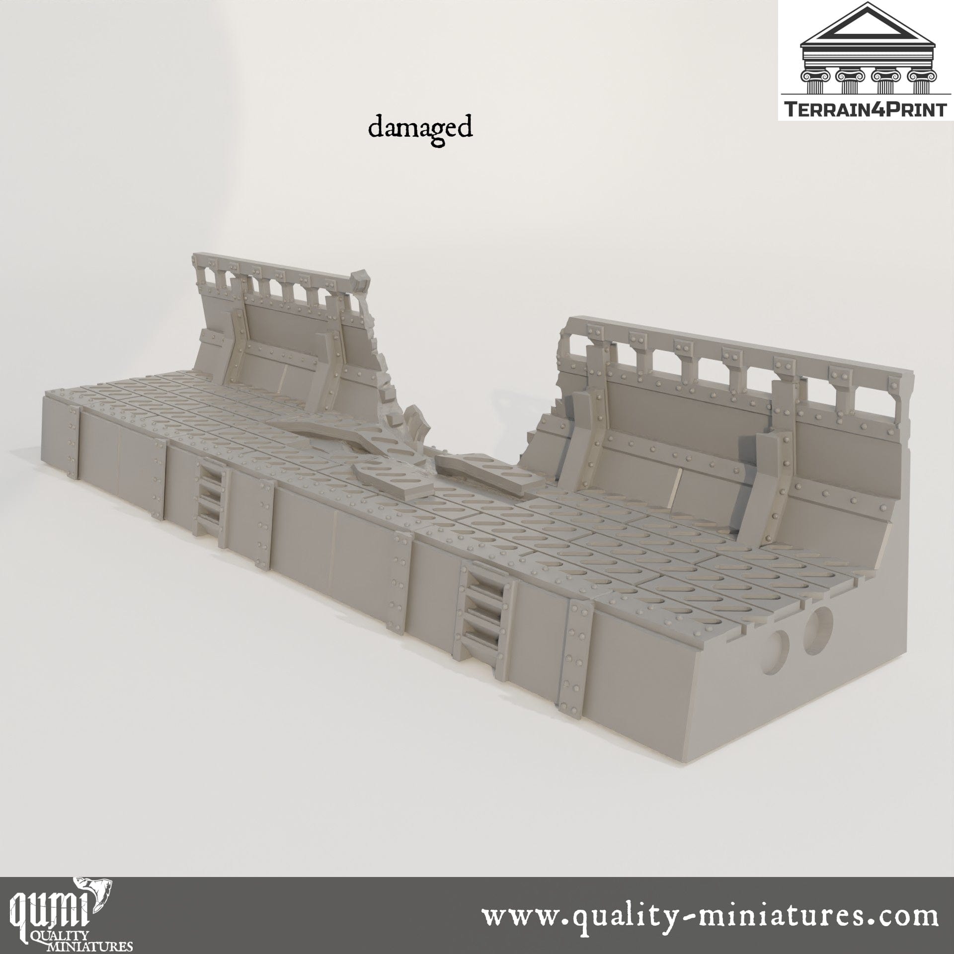 Scifi Barricades - Resin Print - Tabletop RPG Terrain - Terrain4Print - Qumi Quality Miniatures - Qumi Wargaming Mini Model Figure