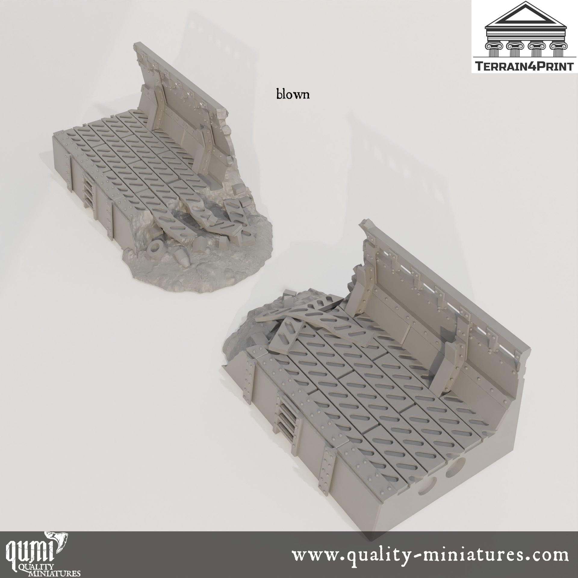 Scifi Barricades - Resin Print - Tabletop RPG Terrain - Terrain4Print - Qumi Quality Miniatures - Qumi Wargaming Mini Model Figure