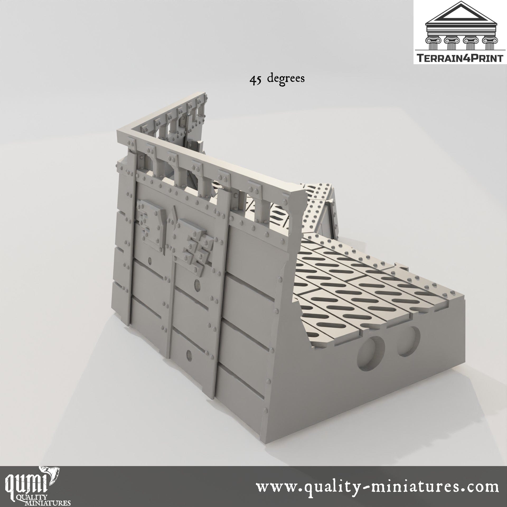 Scifi Barricades - Resin Print - Tabletop RPG Terrain - Terrain4Print - Qumi Quality Miniatures - Qumi Wargaming Mini Model Figure