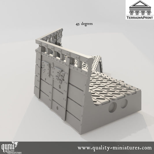 Scifi Barricades - Resin Print - Tabletop RPG Terrain - Terrain4Print - Qumi Quality Miniatures - Qumi Wargaming Mini Model Figure