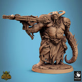 Seitenprofil des Pestilent Brute Modells, ausgerüstet mit einer großen Armbrust.