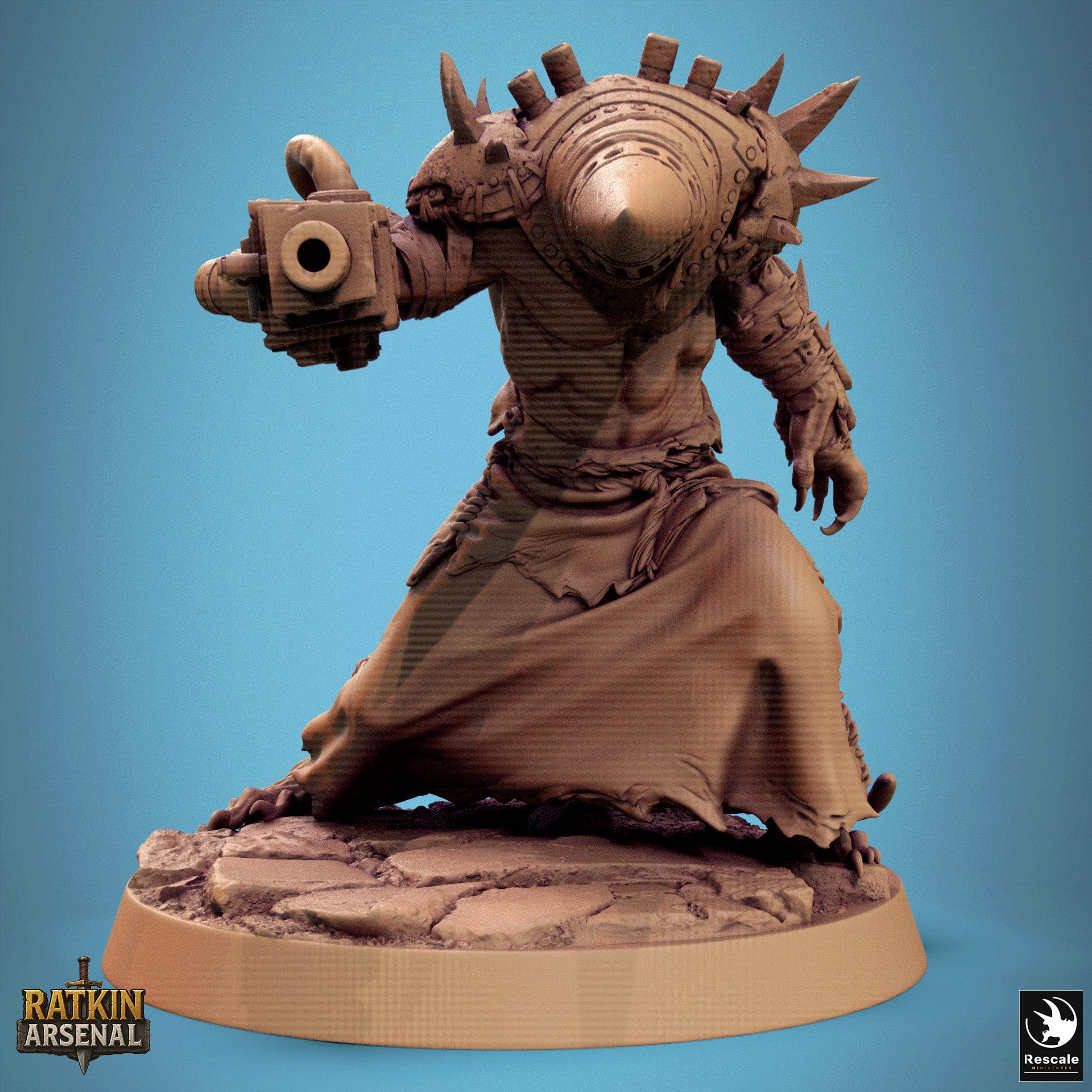 Fantasy Humanoid Rat Folk Mutilated Mask 32mm Rescale Miniatures Shot Quality Miniatures - Qumi Wargaming Mini Model Figure